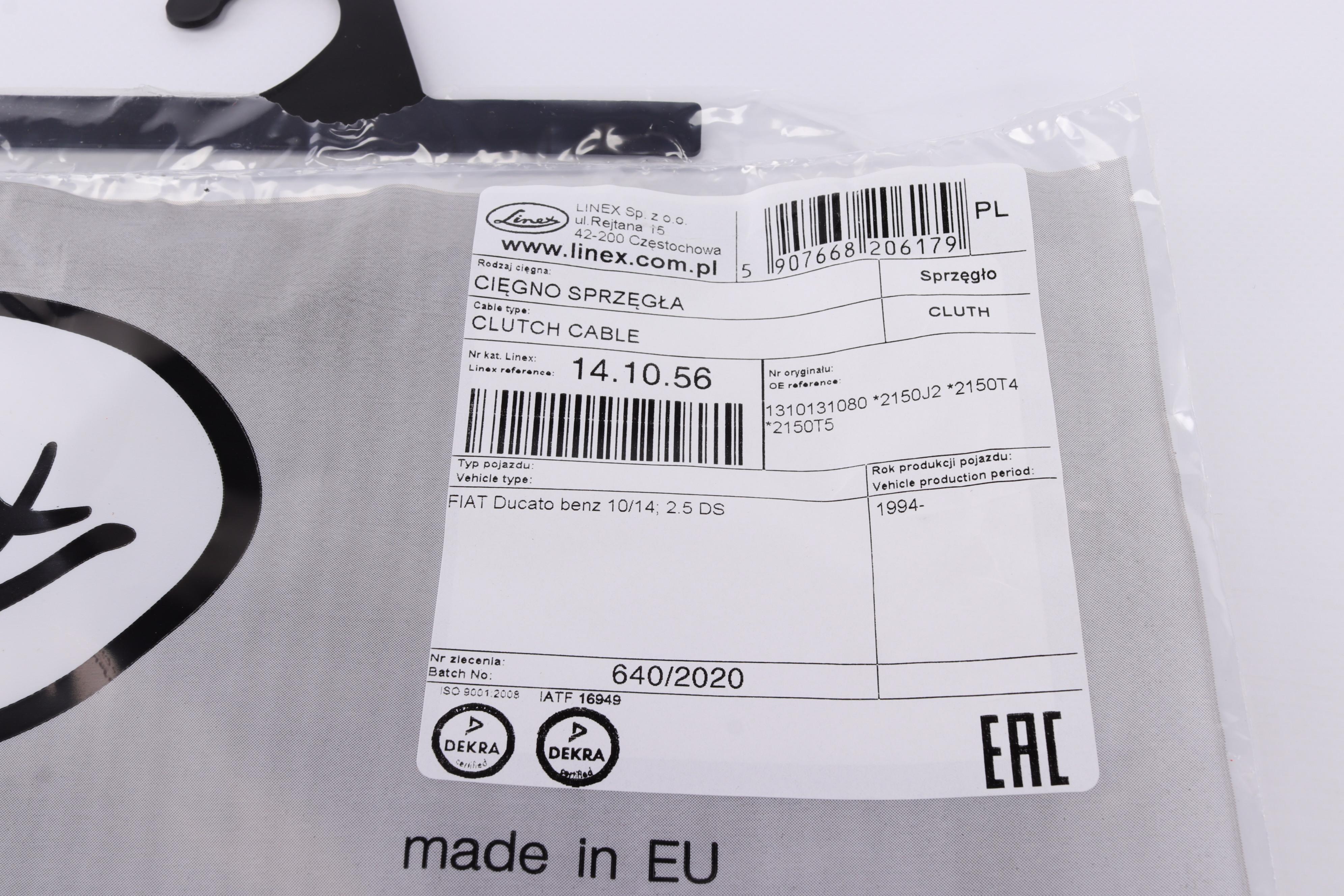 Трос зчеплення Fiat Ducato/Citroen Jumper/Peugeot Boxer 2.0/1.9-2.5 D/TDI 89-02 (L=1034/520mm)