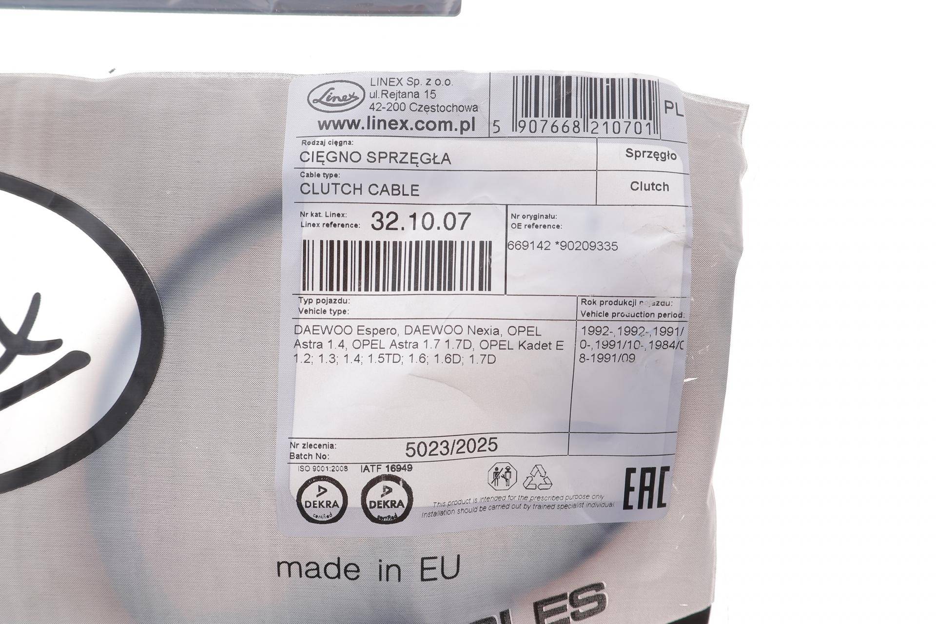 Трос зчеплення Opel Combo/Astra F/Kadett E 84-05 (815/484 мм)