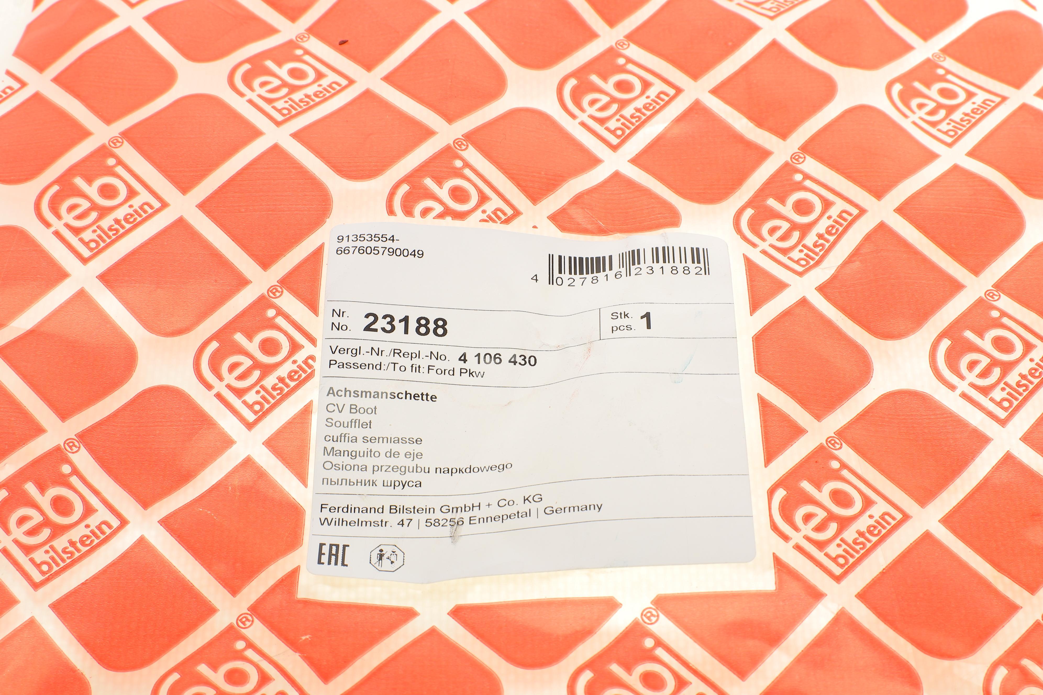 Пильник ШРКШ (внутрішній) Ford Mondeo 2.0-3.0 00-07 (25.5x86.6x100.5)