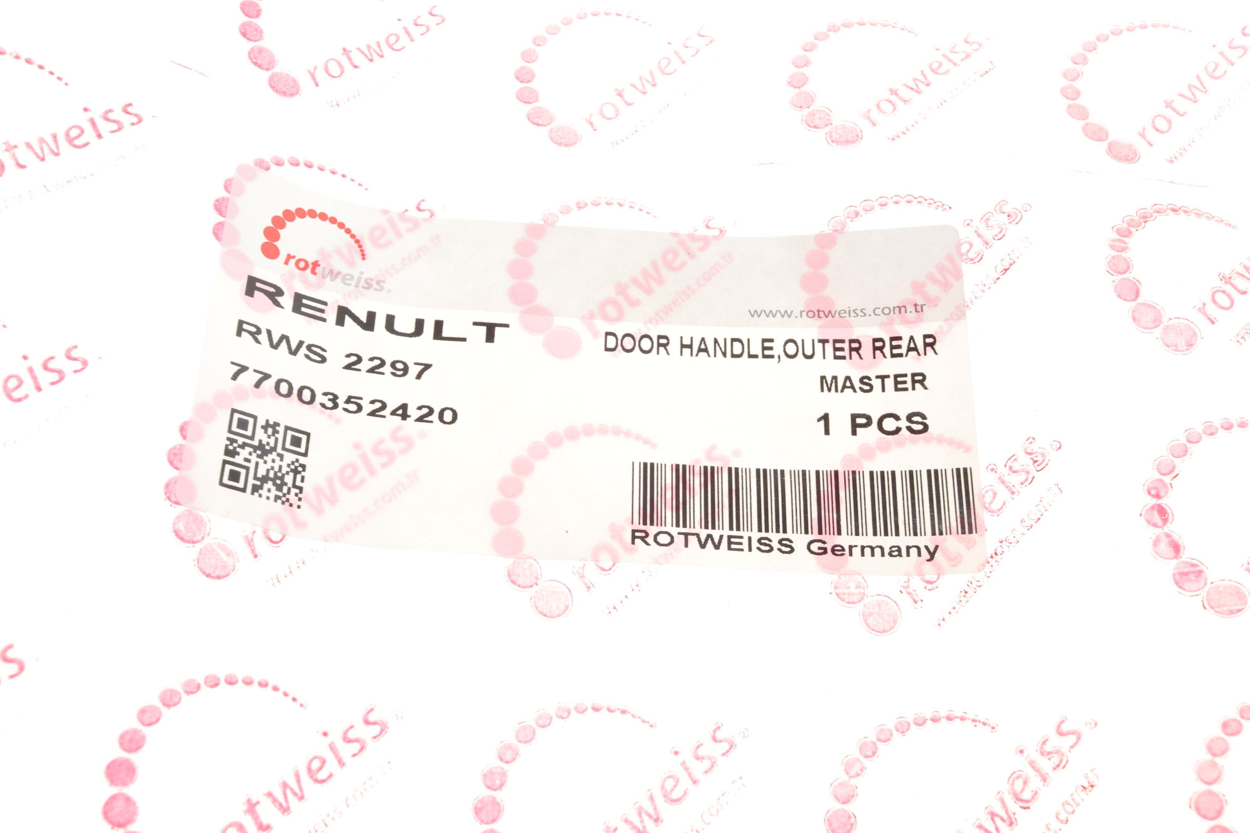 Ручка дверей (бічних/ззовні) (R) Renault Master 98-10 (8200856290)