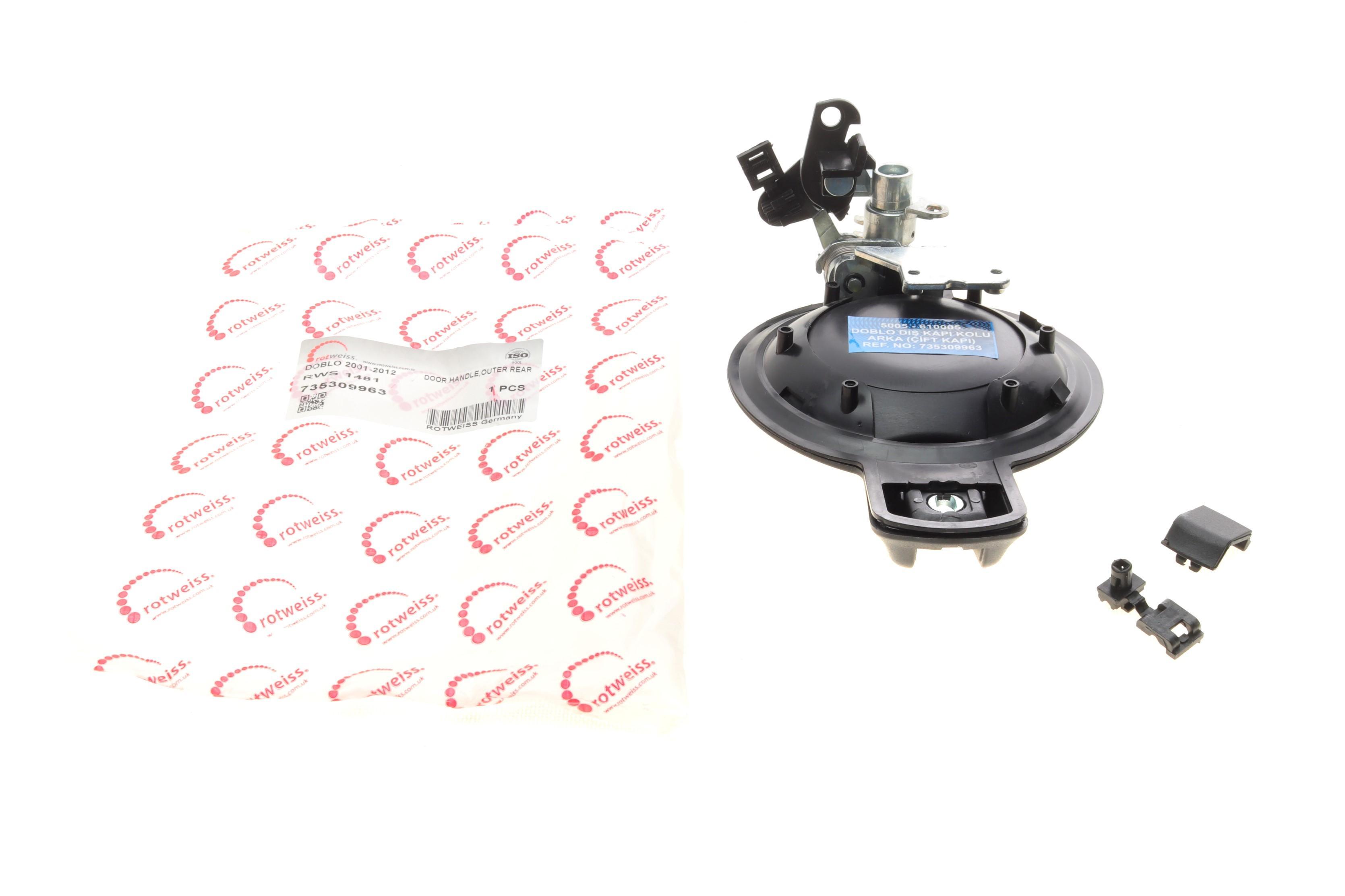 Ручка дверей (задніх/ззовні) (L) Fiat Doblo 01- (без центрального замка)