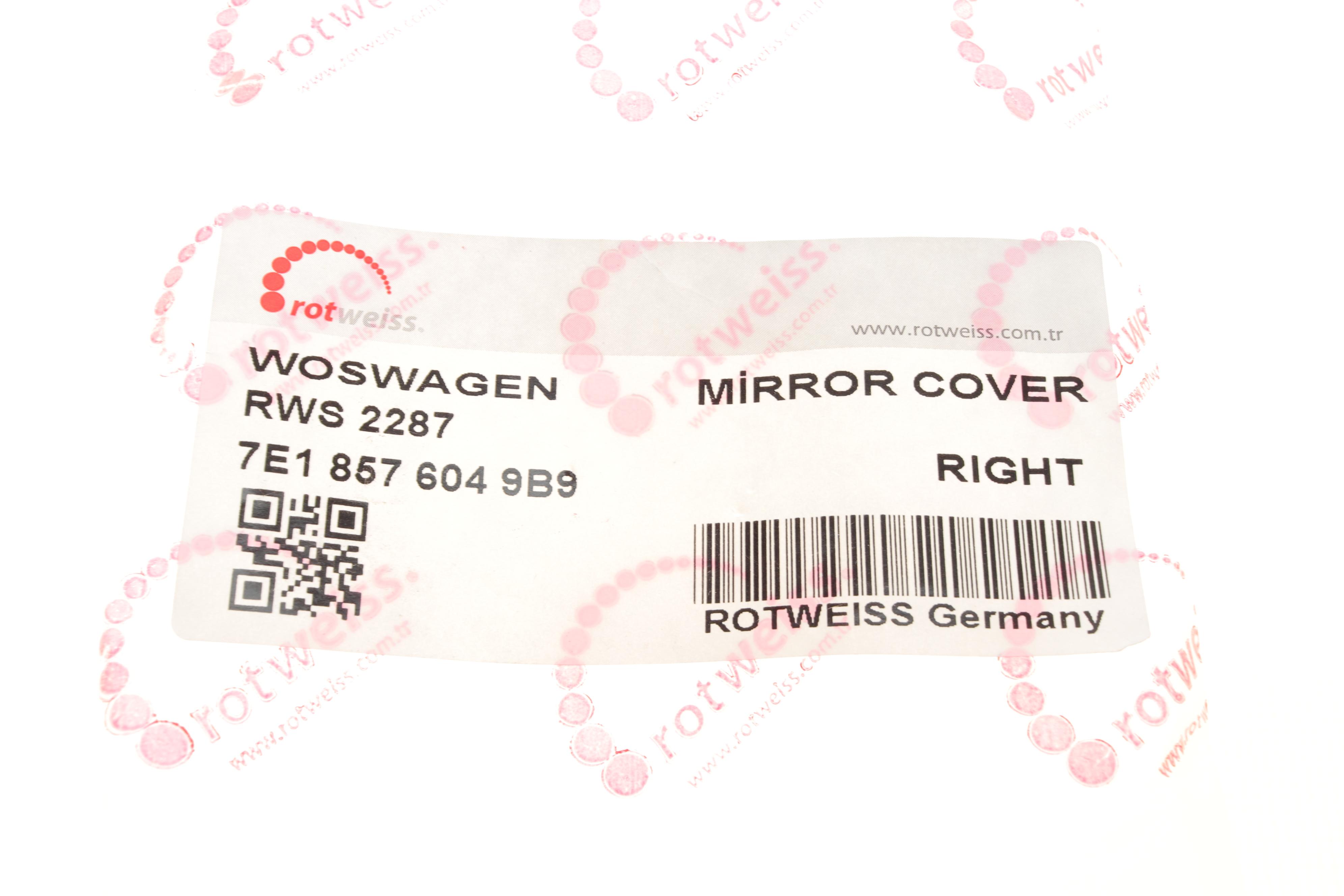 Кришка дзеркала (R) VW Caddy/T5 03- (нижня)