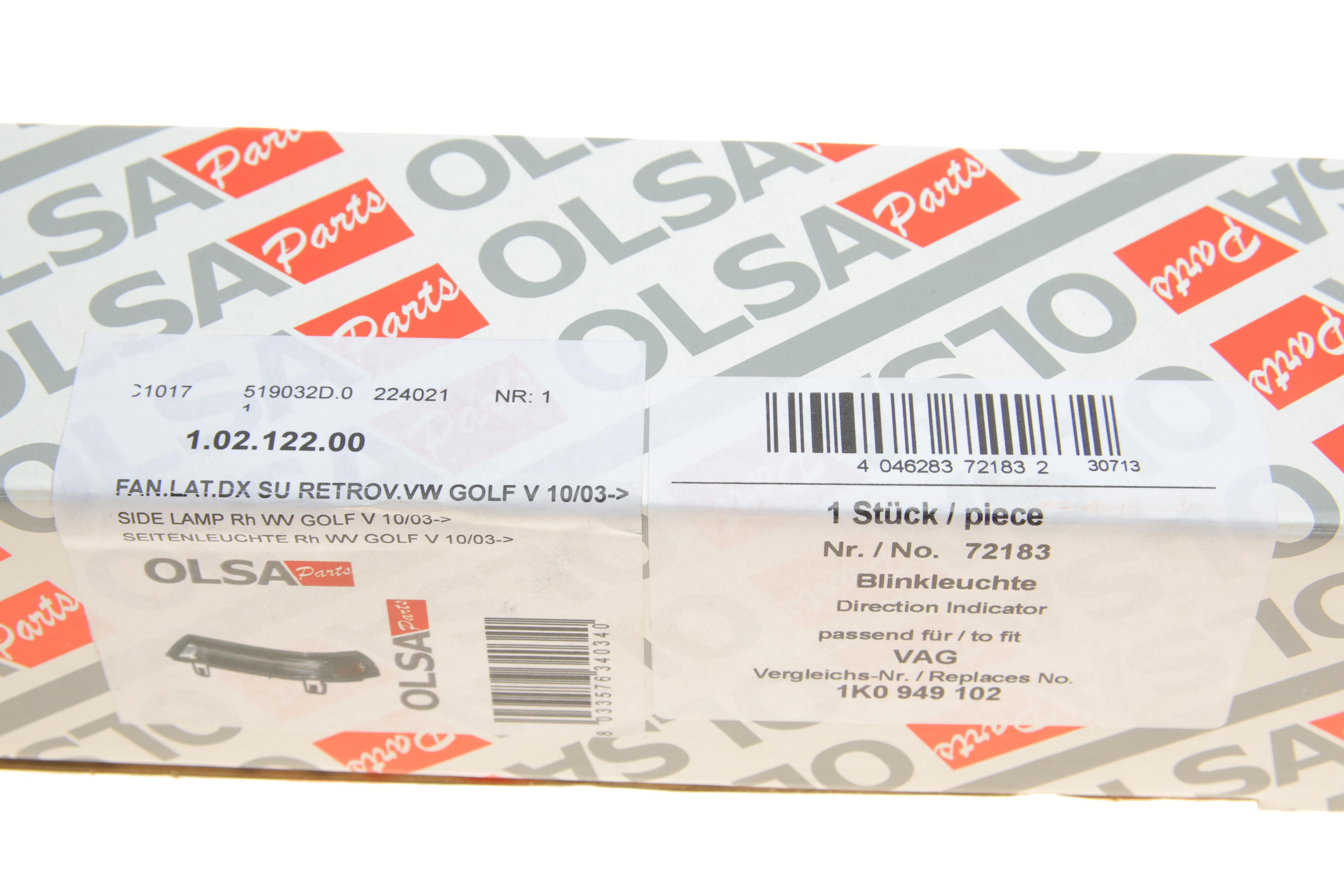 Повторювач повороту на дзеркало VW Golf V/Passat/Sharan 95- (R)