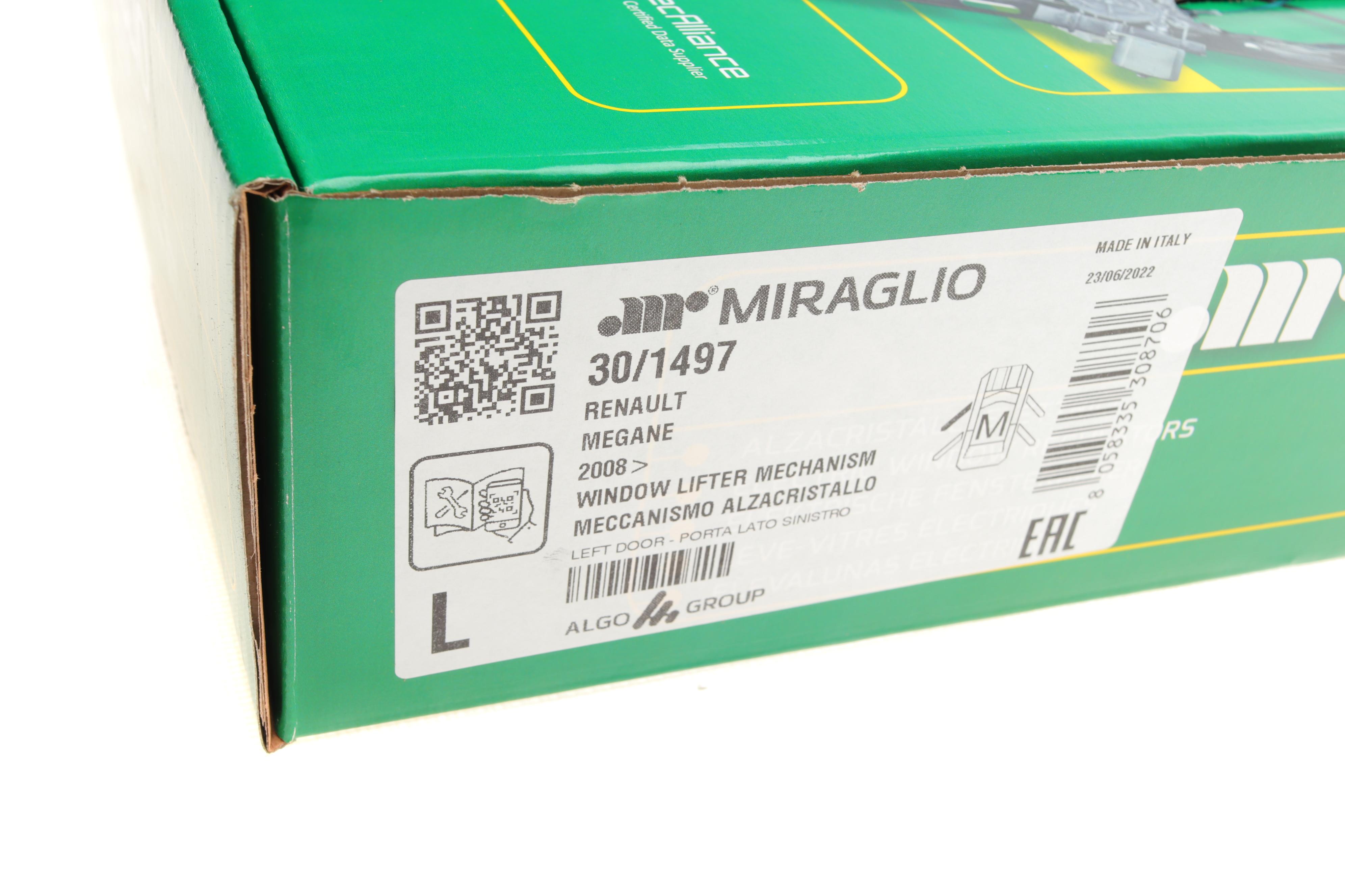 Склопідіймач (передній) Renault Megane 09- (L) (електро) (без моторчика)