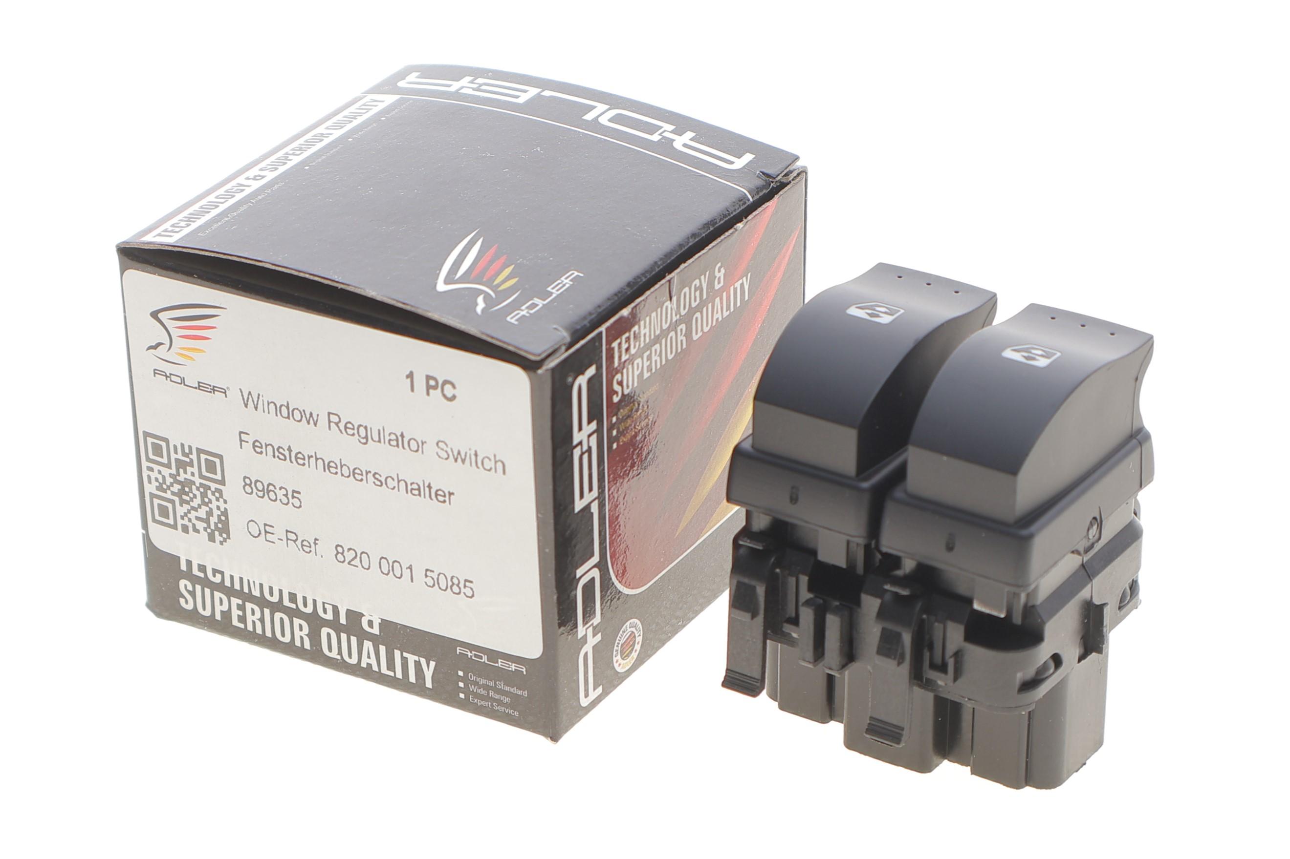 Кнопка склопідйомника (передня) (L) Renault Laguna II/Megane II 01-08 (подвійна)