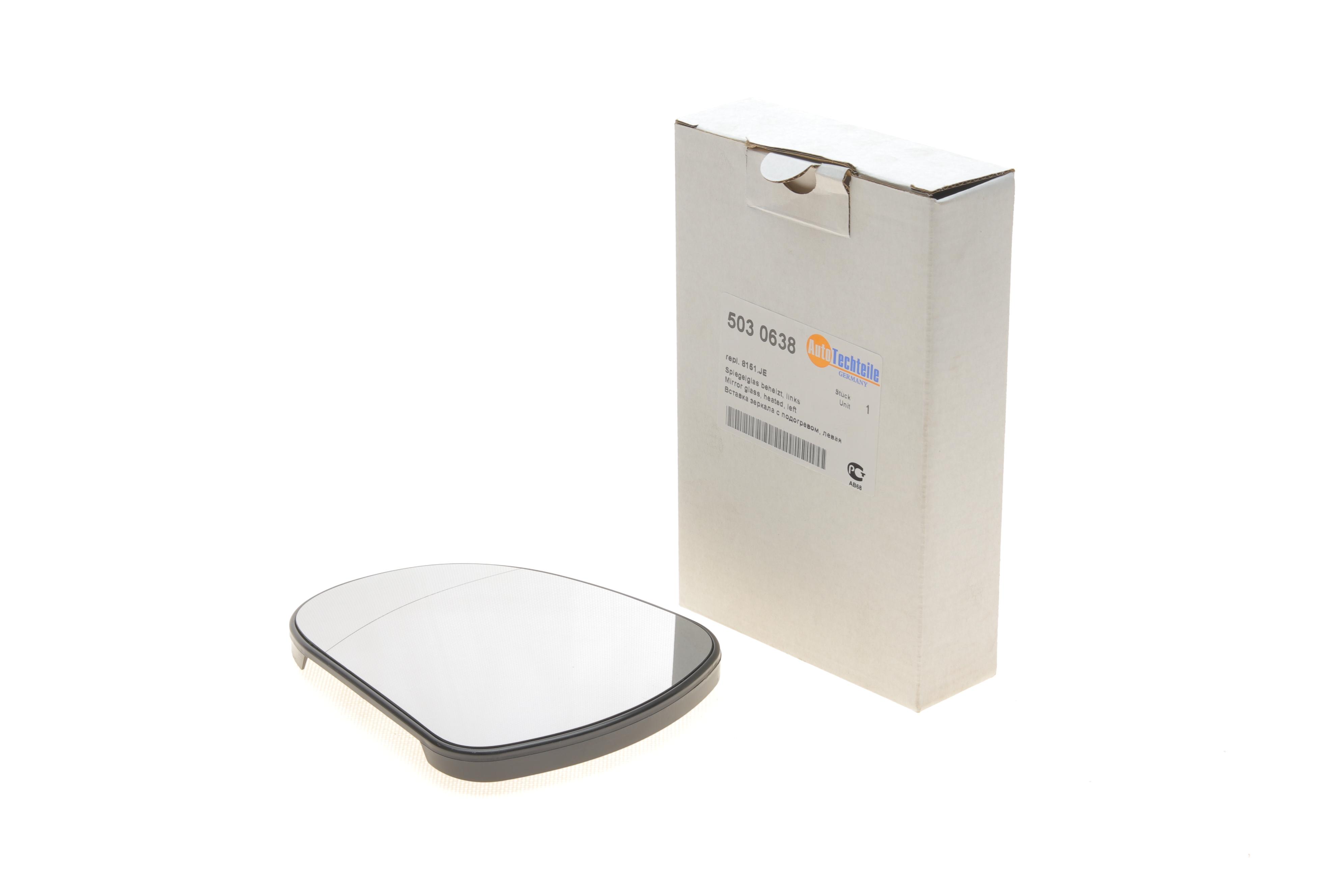 Скло дзеркала (з підігрівом) Peugeot 207/308 07-15 (L)