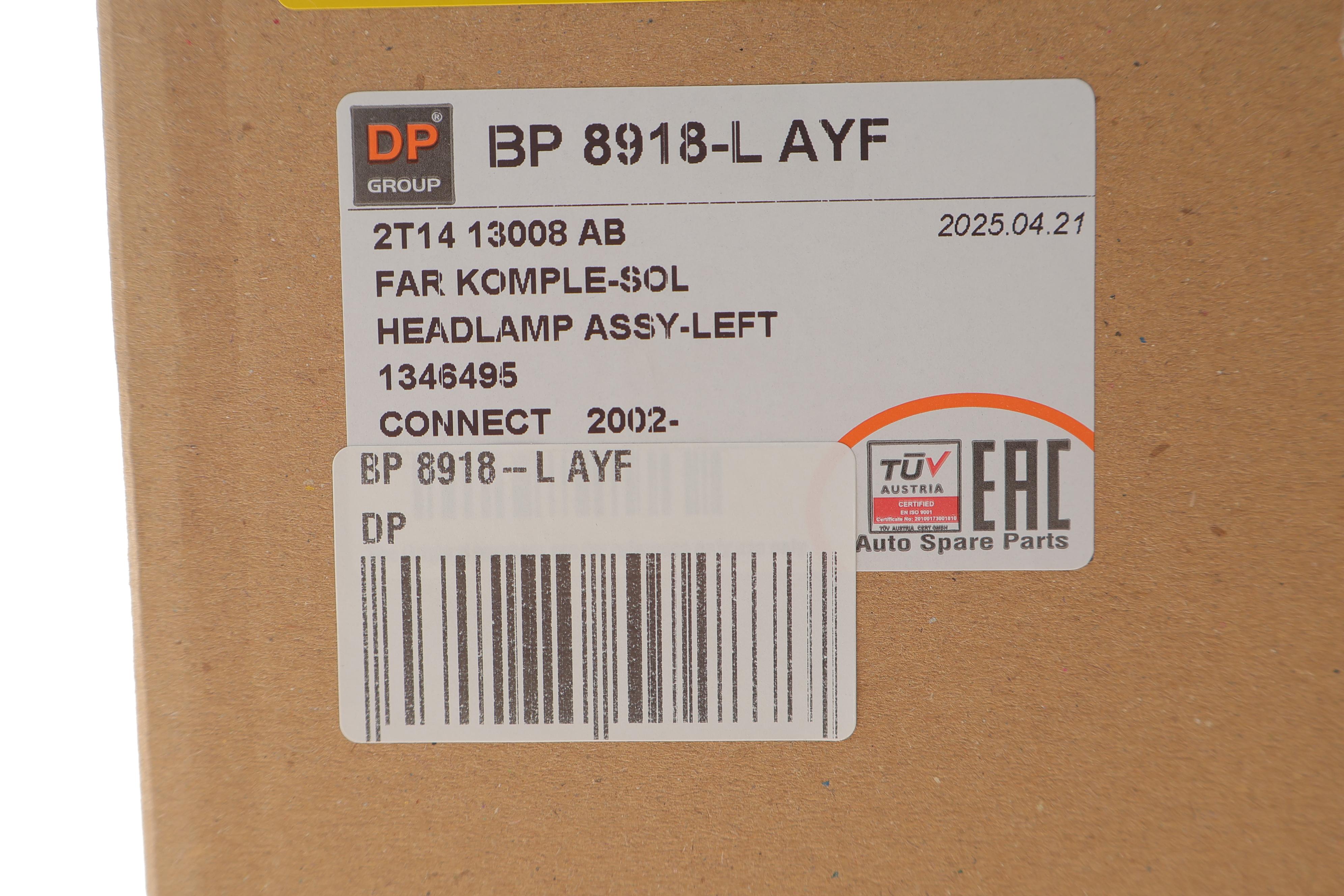 Фара (L) Ford Transit Connect 02-13 (електро)