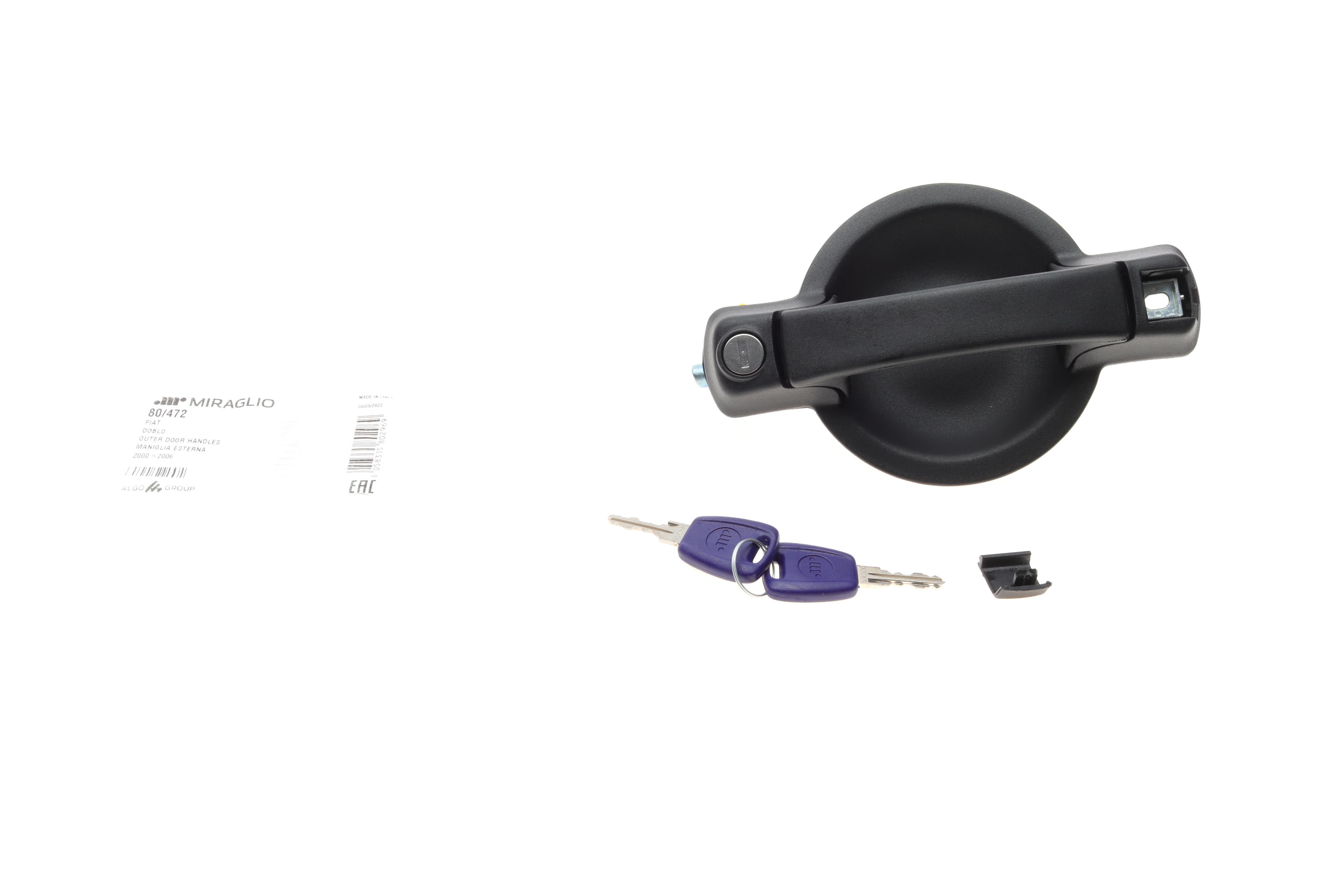 Ручка дверей (бічних/ззовні) (R) Fiat Doblo 01- (з ключом)