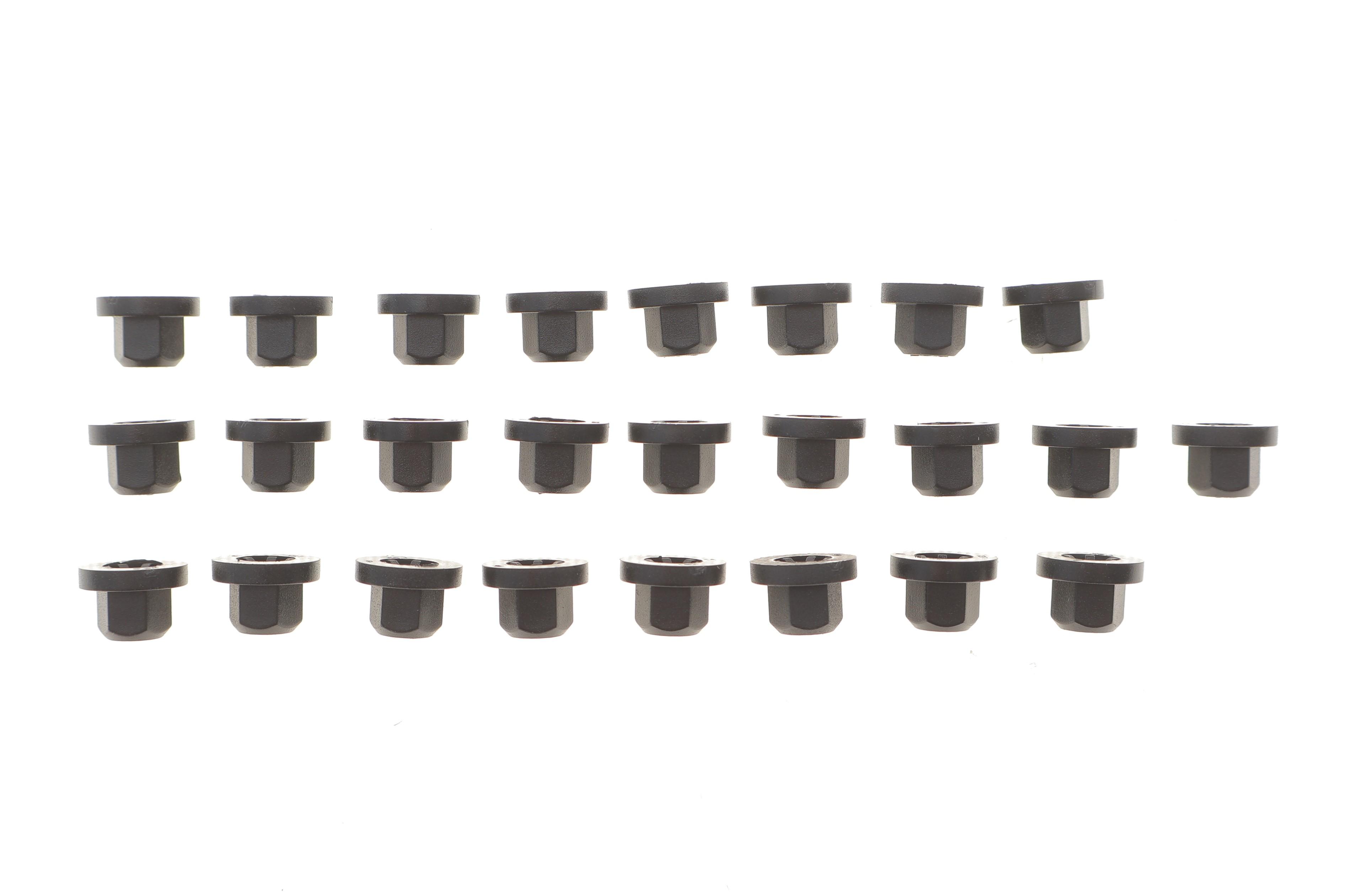 Гайка пластикова (к-кт 25шт) для кріплення деталей кузова BMW/MB (чорна)