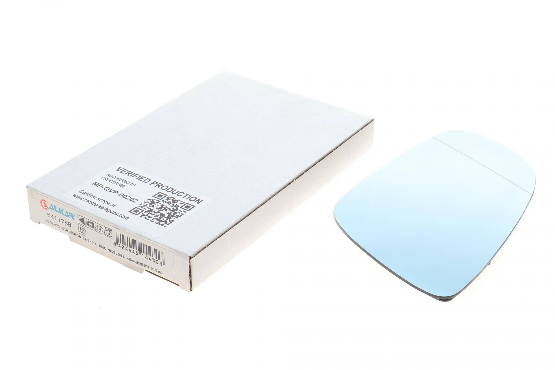 Скло дзеркала (з підігрівом) Audi A8 03-10 (L) (синє/асферичне)