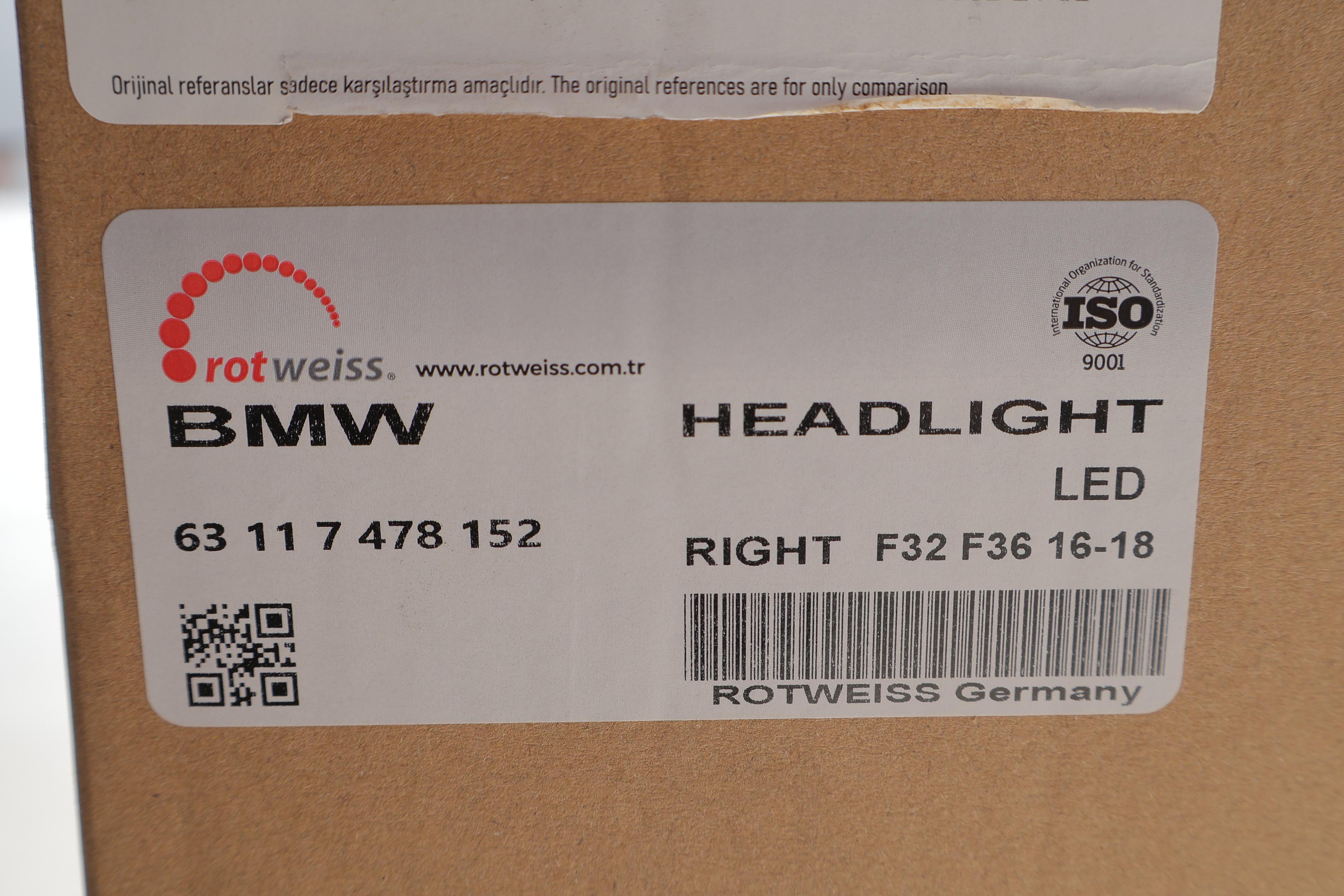 Фара (R) BMW 4 (F32/F33/F36) 14-21 (LED)