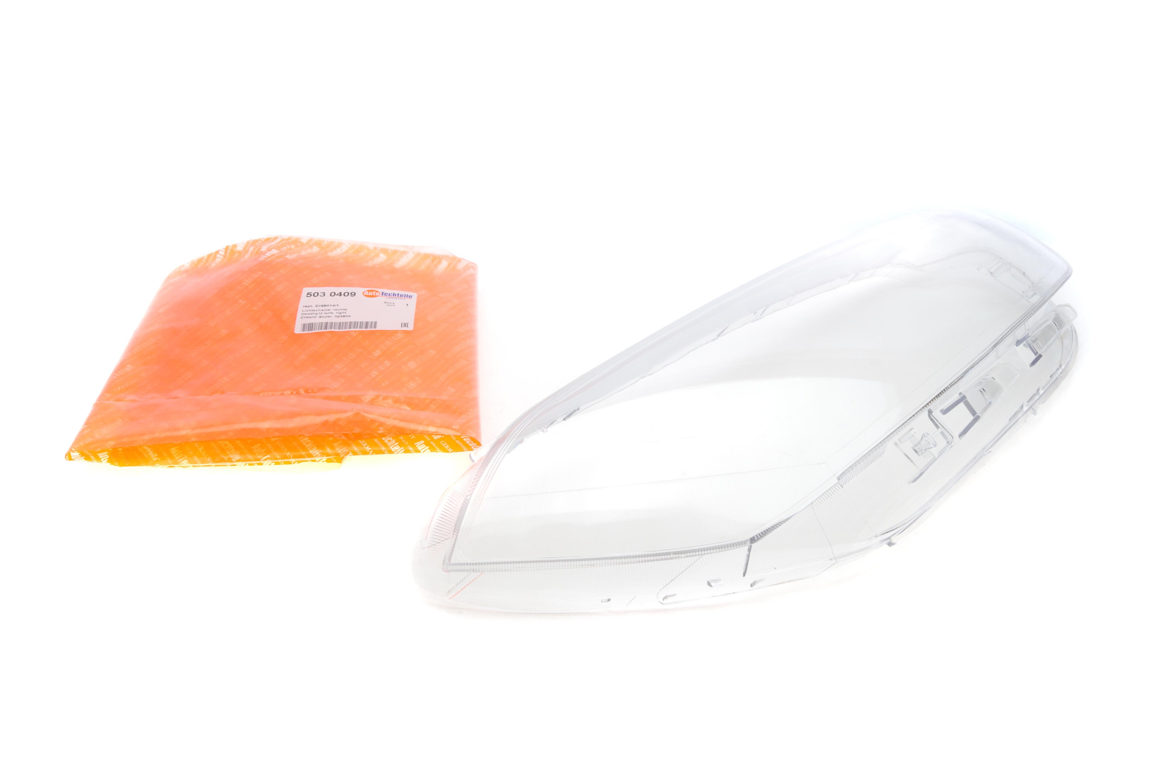 Скло фари Ford Transit Courier 14-18 (R)