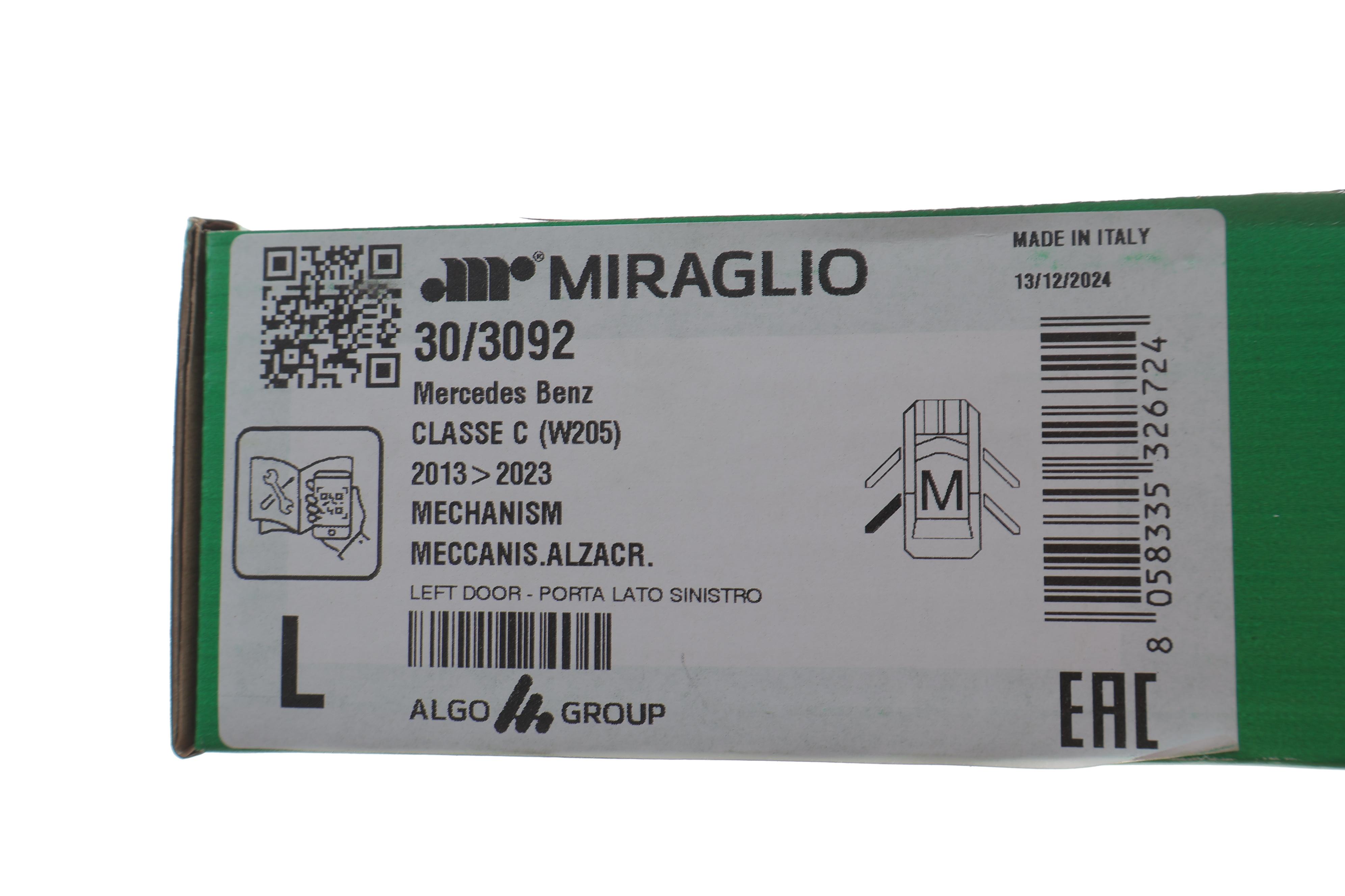 Склопідіймач (задній) MB C-class (W205/S205) 14- (L) (електро) (без моторчика)