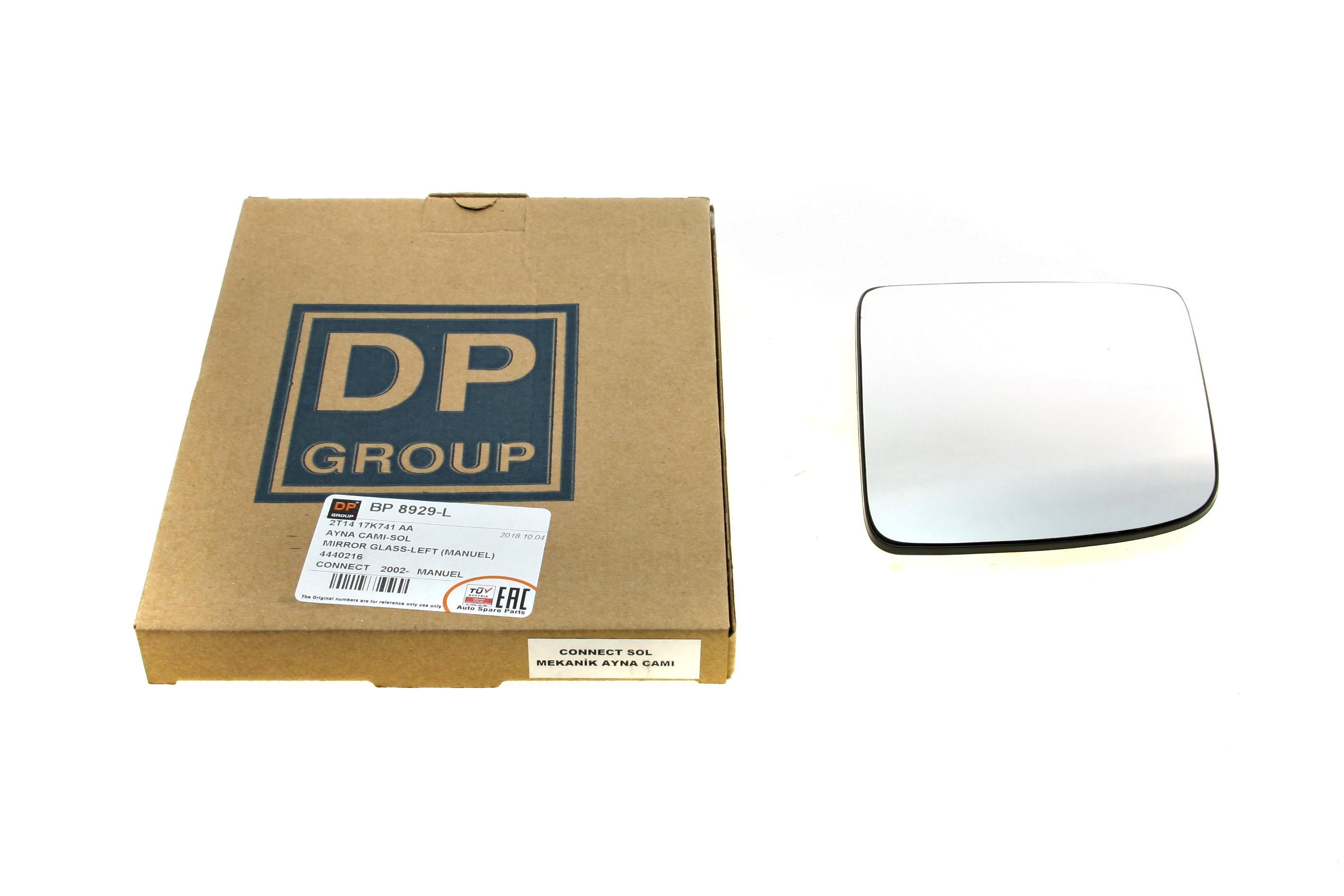 Скло дзеркала Ford Connect 02- (L)