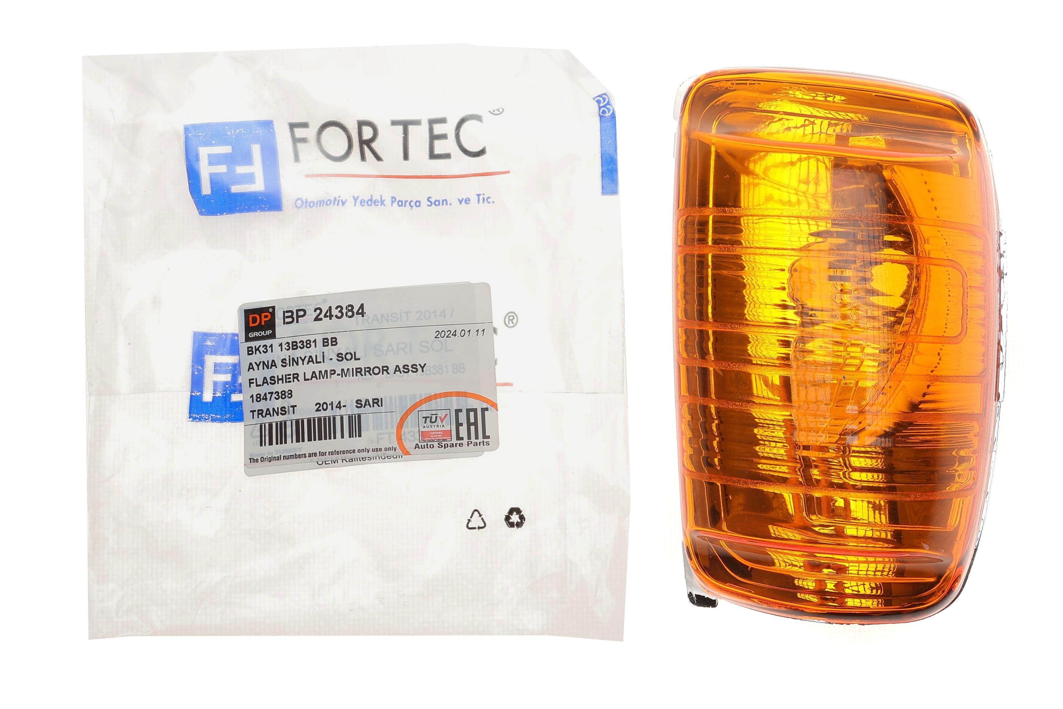 Повторювач повороту на дзеркало Ford Transit 14- (L) (жовтий)