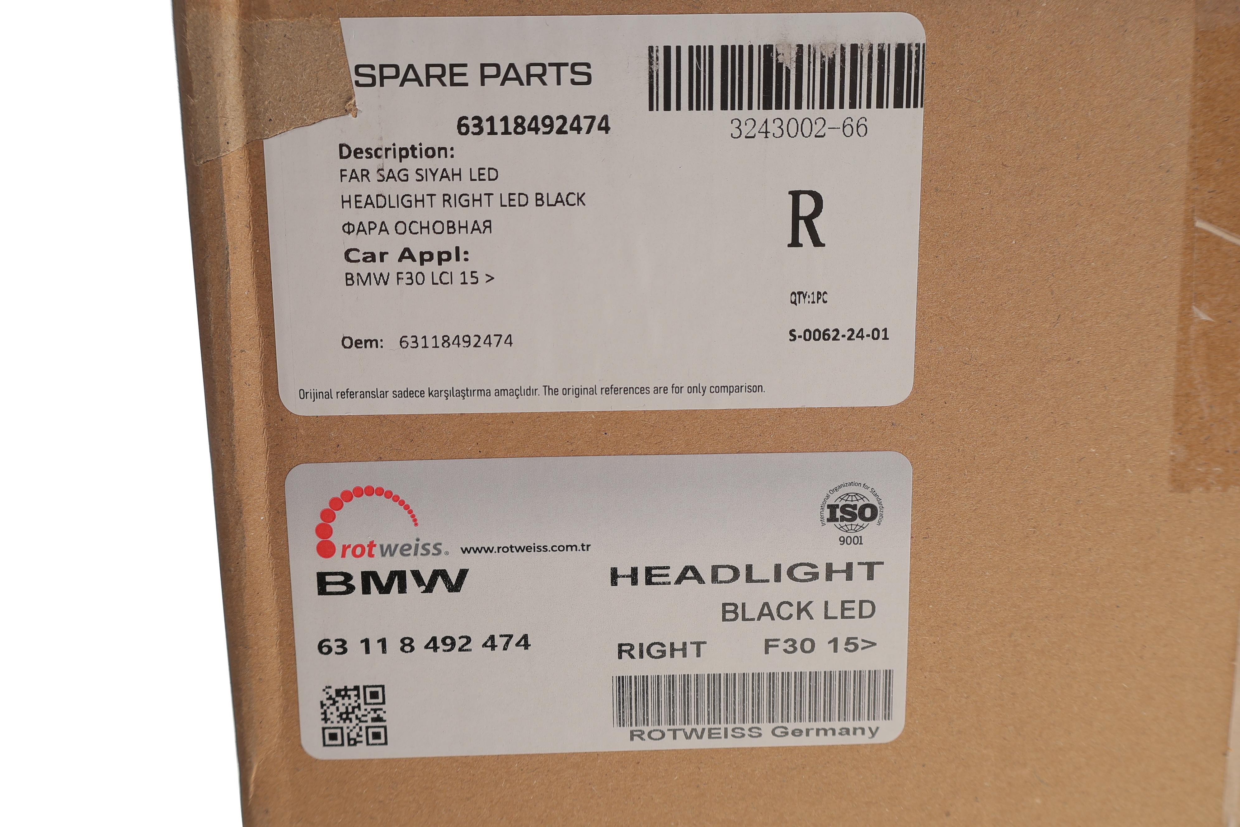 Фара (R) BMW 3 (F30/F80) 11-18 (LED)