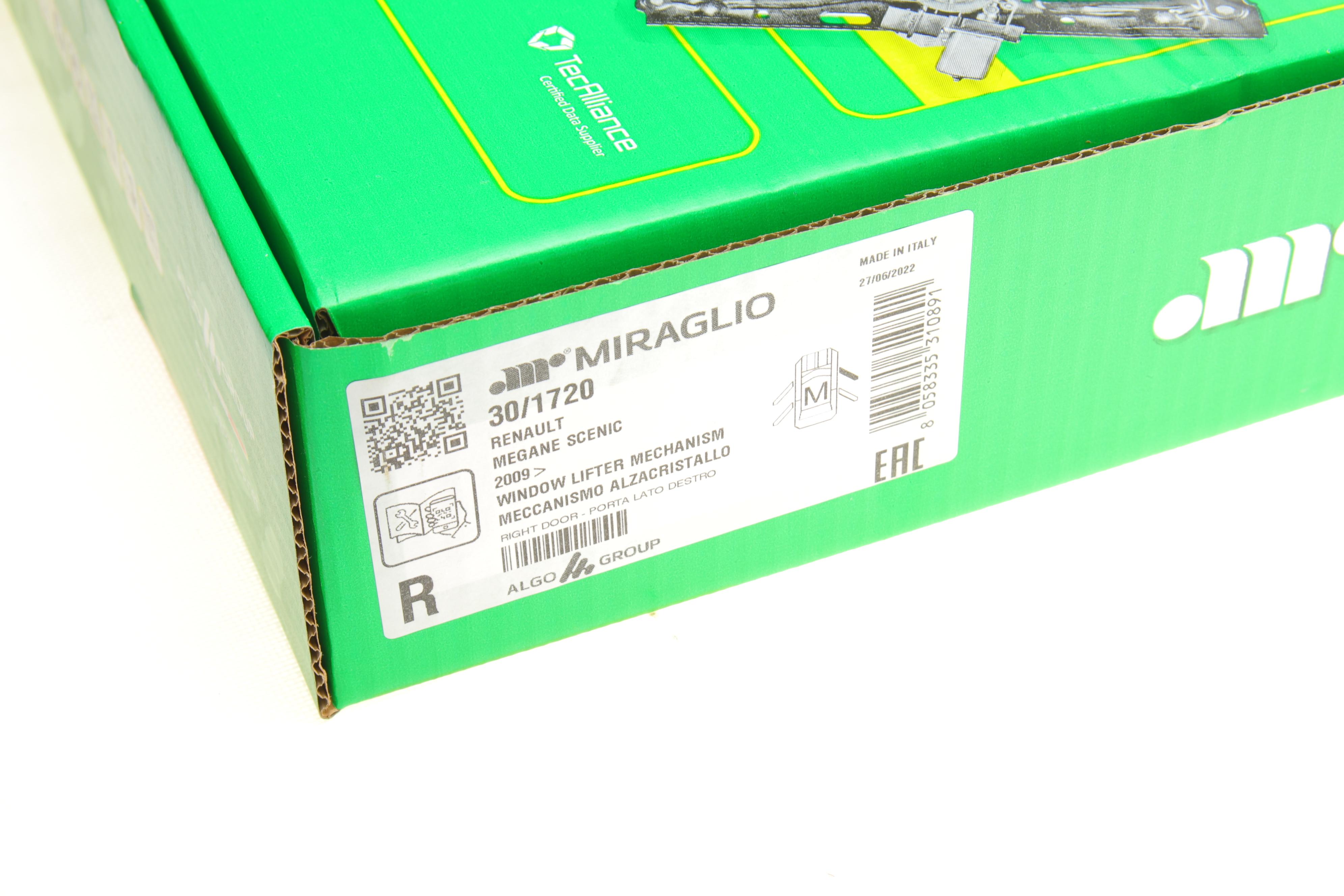 Склопідіймач (передній) Renault Scenic 09- (R) (електро) (без моторчика)