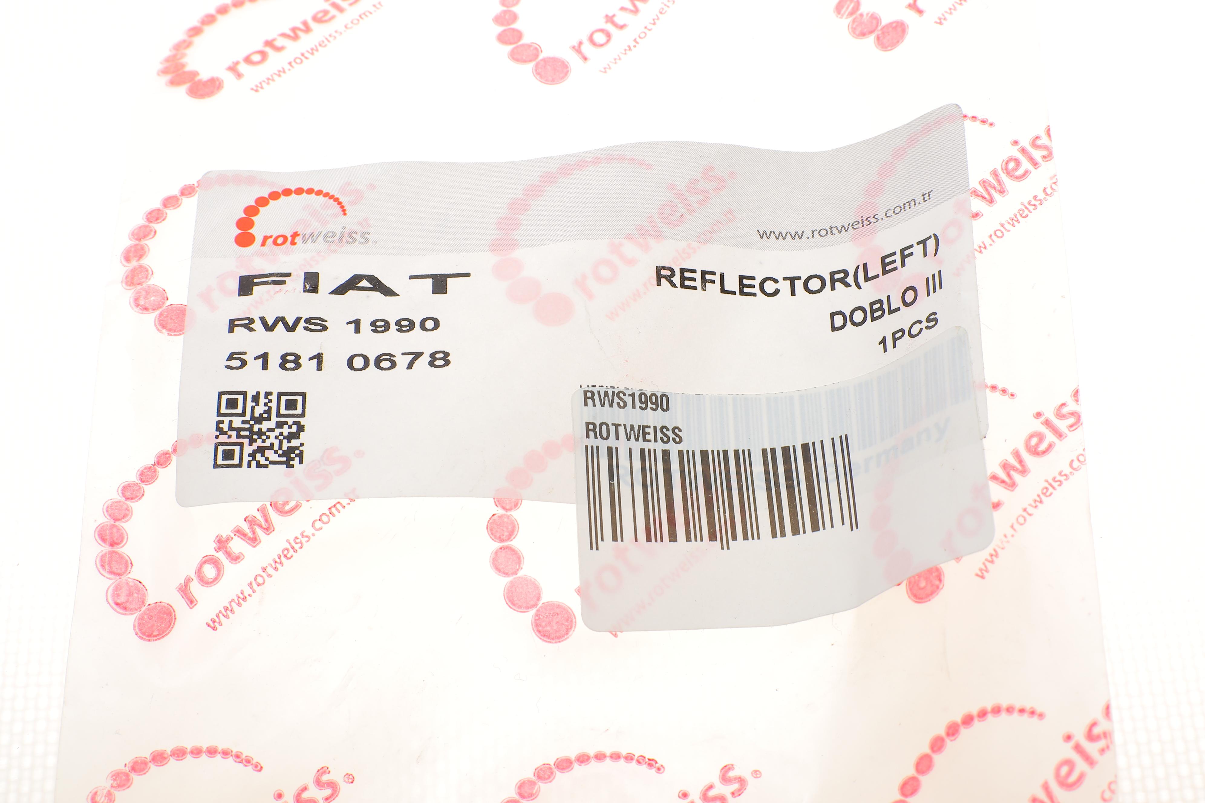 Світловідбивач бампера (заднього) Fiat Doblo 09- (L)