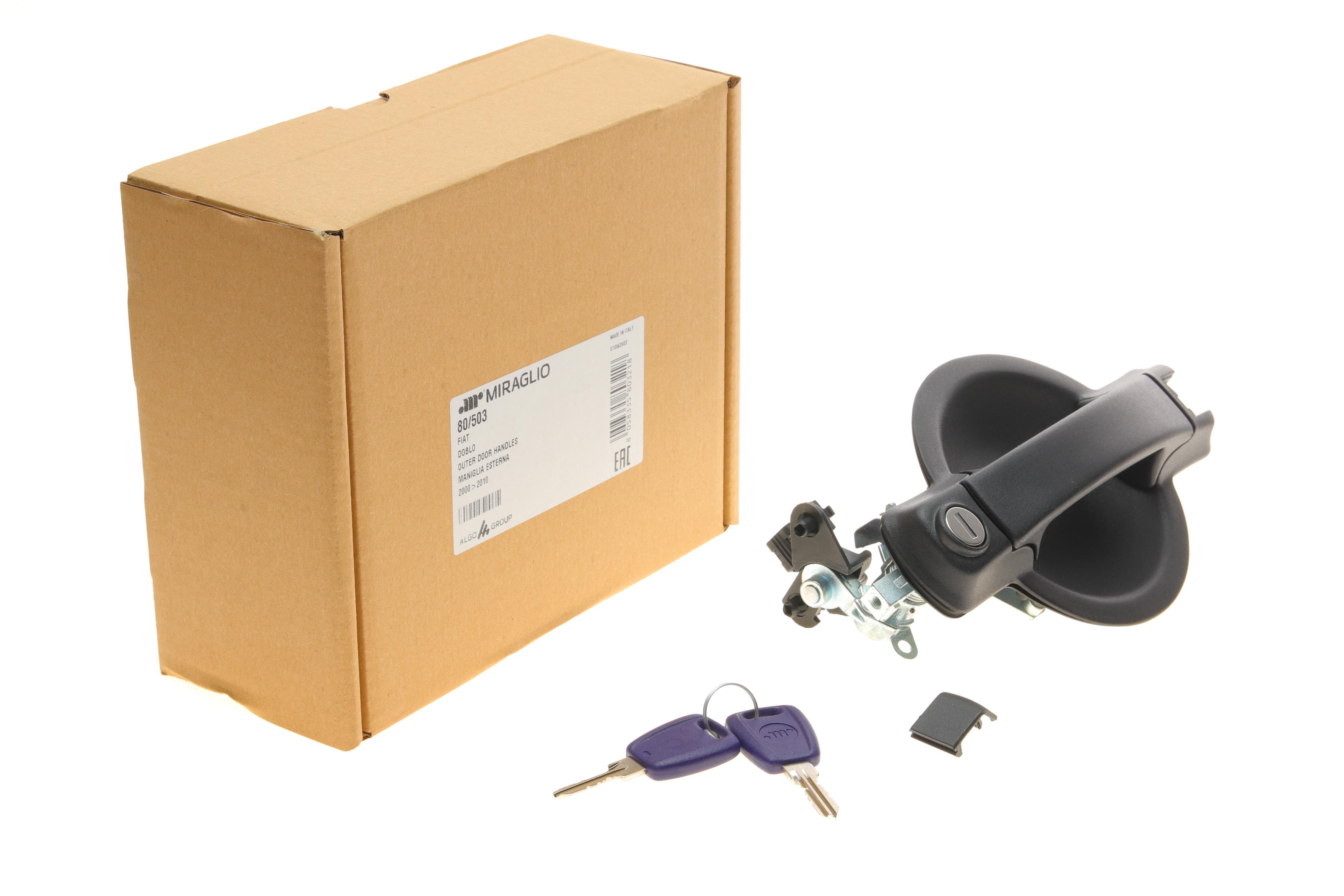 Ручка дверей (задніх/ззовні) (L) Fiat Doblo 01- (з ключом)