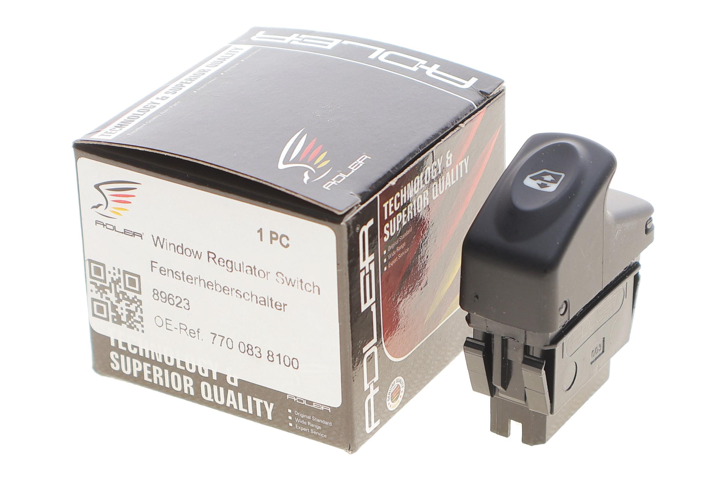 Кнопка склопідіймача (передня) Renault Kangoo 1.4 97-/Clio 1.4-1.6 98-05 (6 конт.)