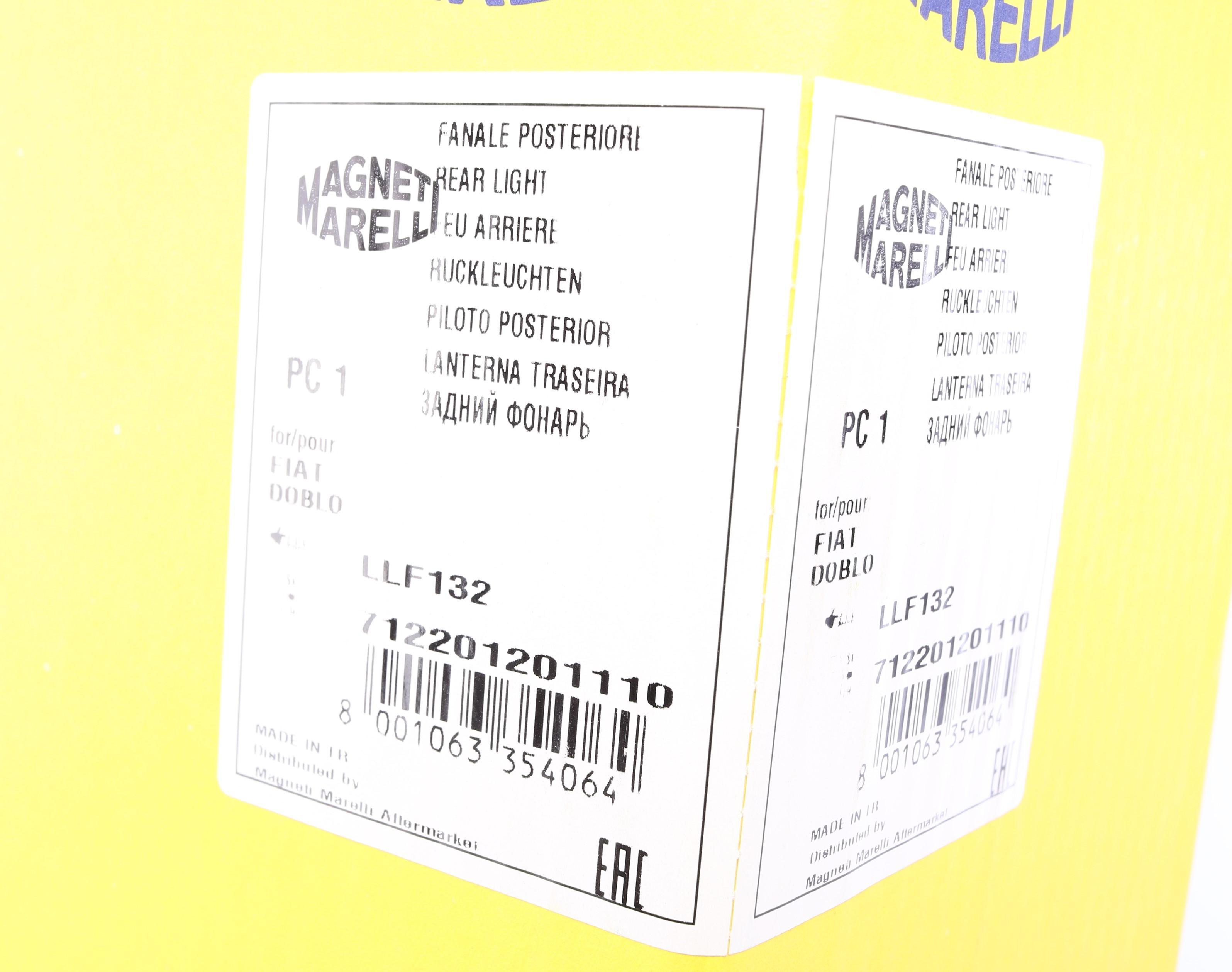 Ліхтар задній Fiat Doblo 06- (L) (LLF132)