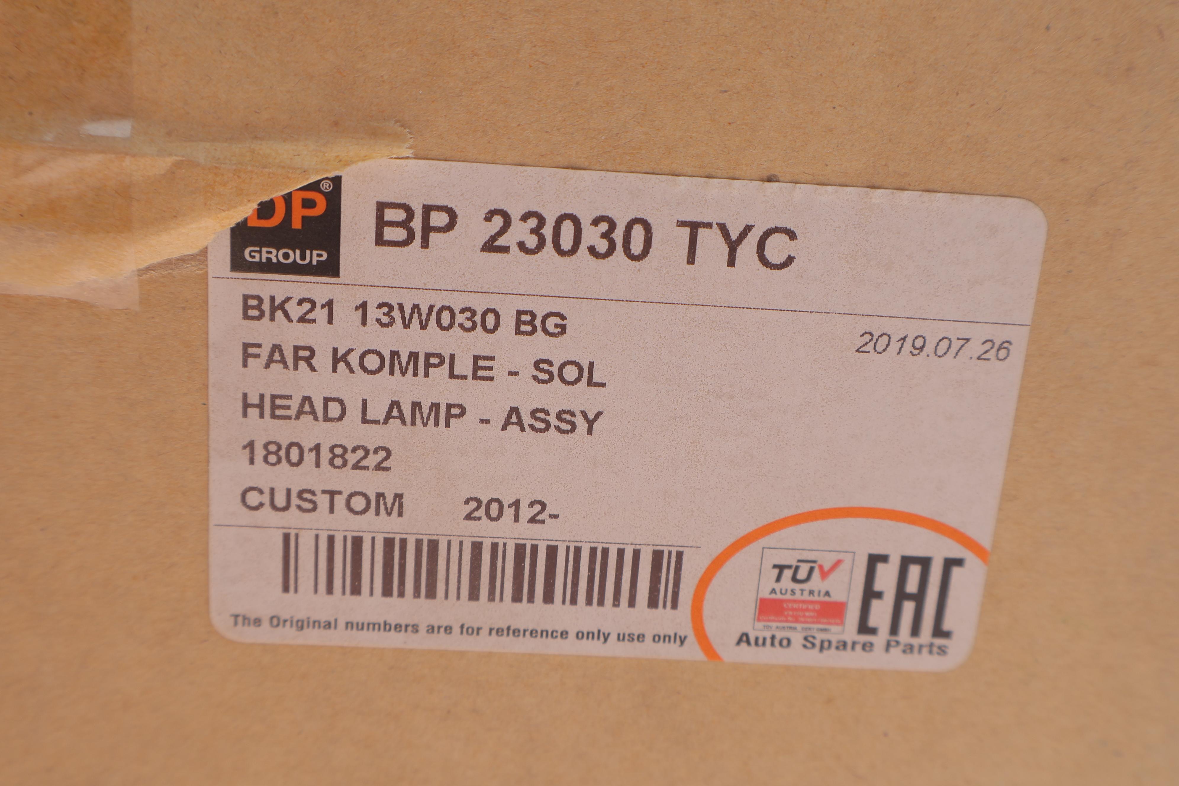 Фара (L) Ford Transit Custom 12-