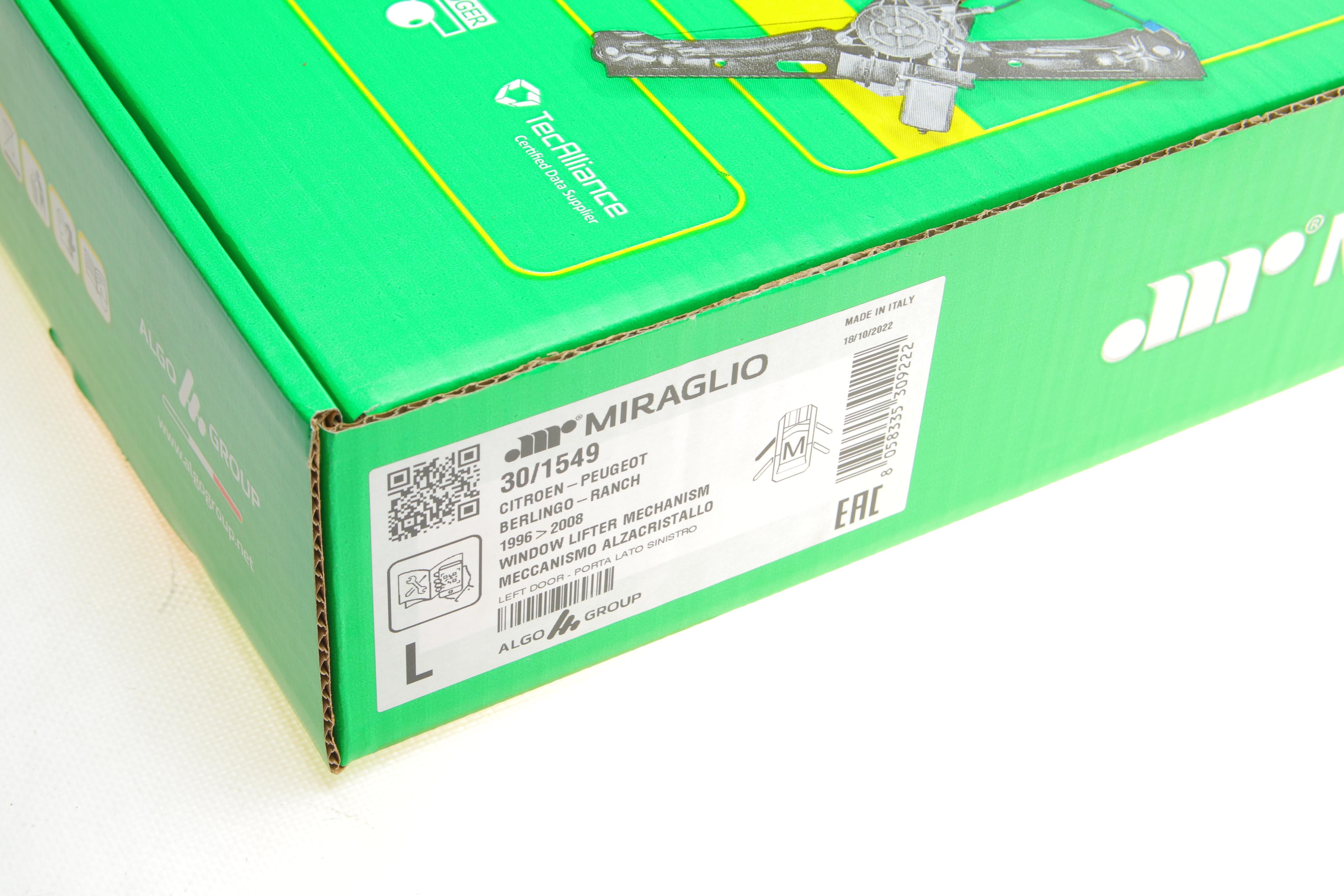 Склопідіймач (передній) Citroen Berlingo/Peugeot Partner 96- (L) (електро) (без моторчика)