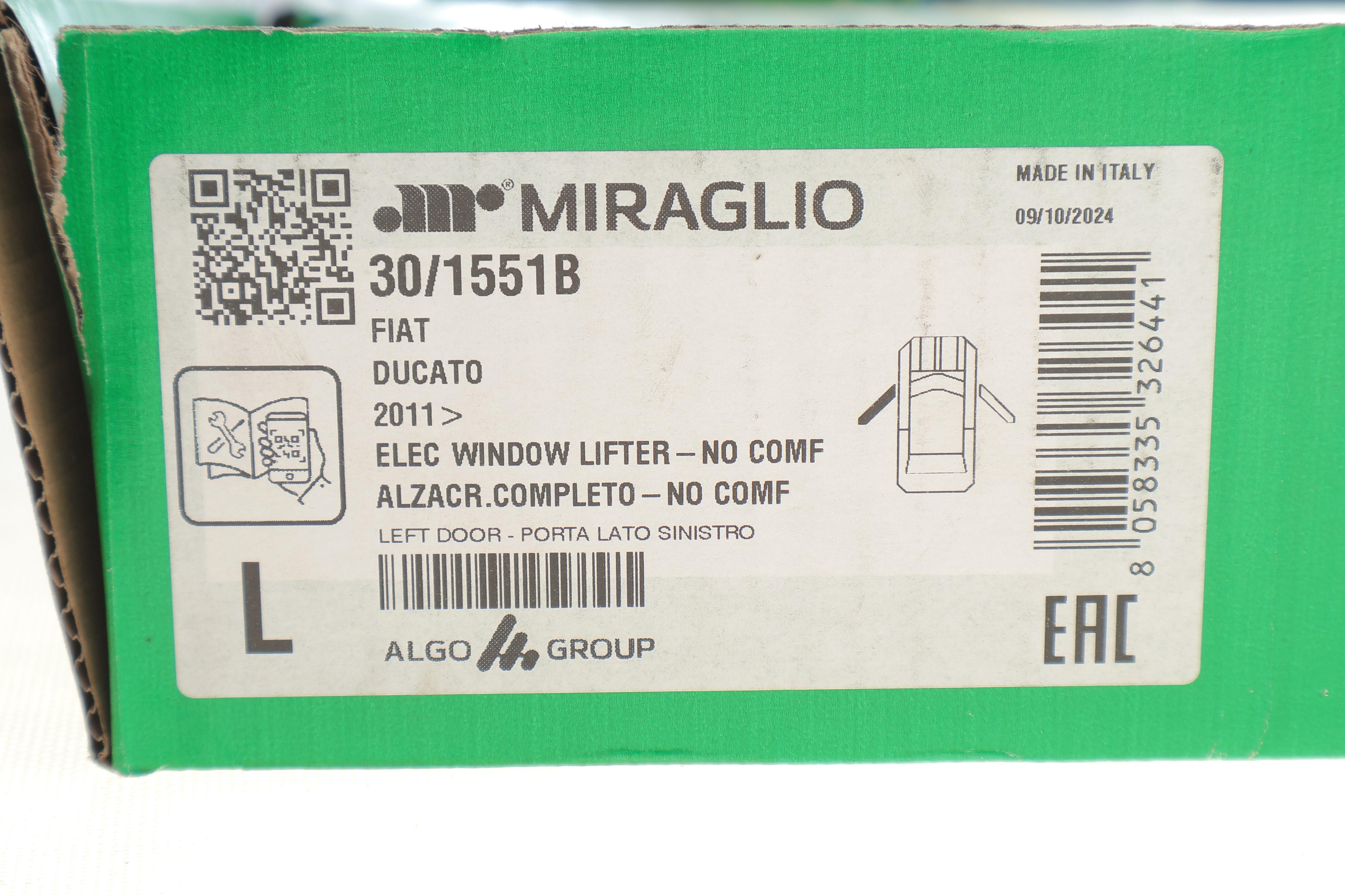 Склопідіймач (передній) Fiat Ducato 11- (L) (електро) (з моторчиком) (всередині OE)