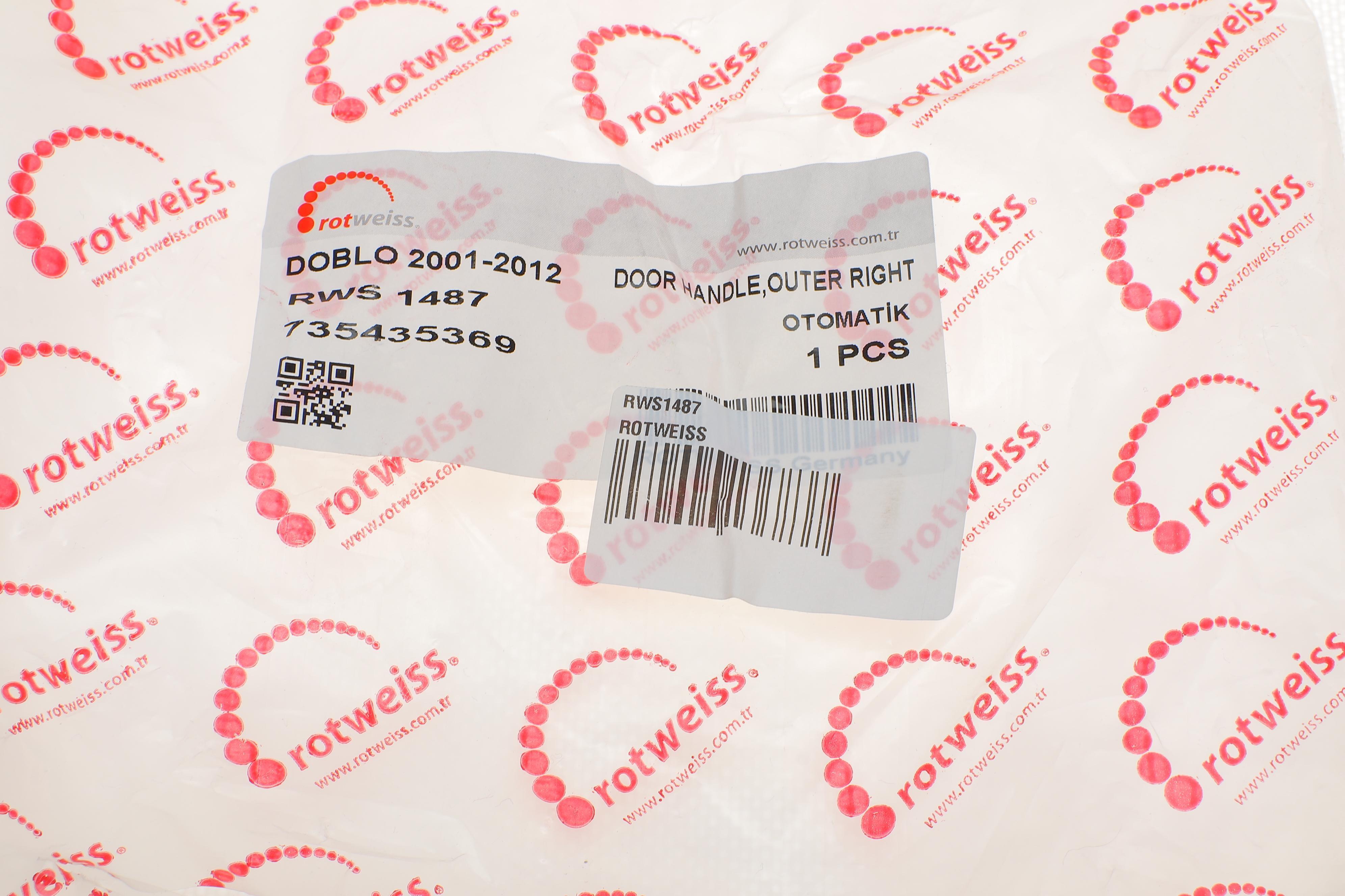 Ручка дверей (бічних/ззовні) (R) Fiat Doblo 01-(з центральним замком)