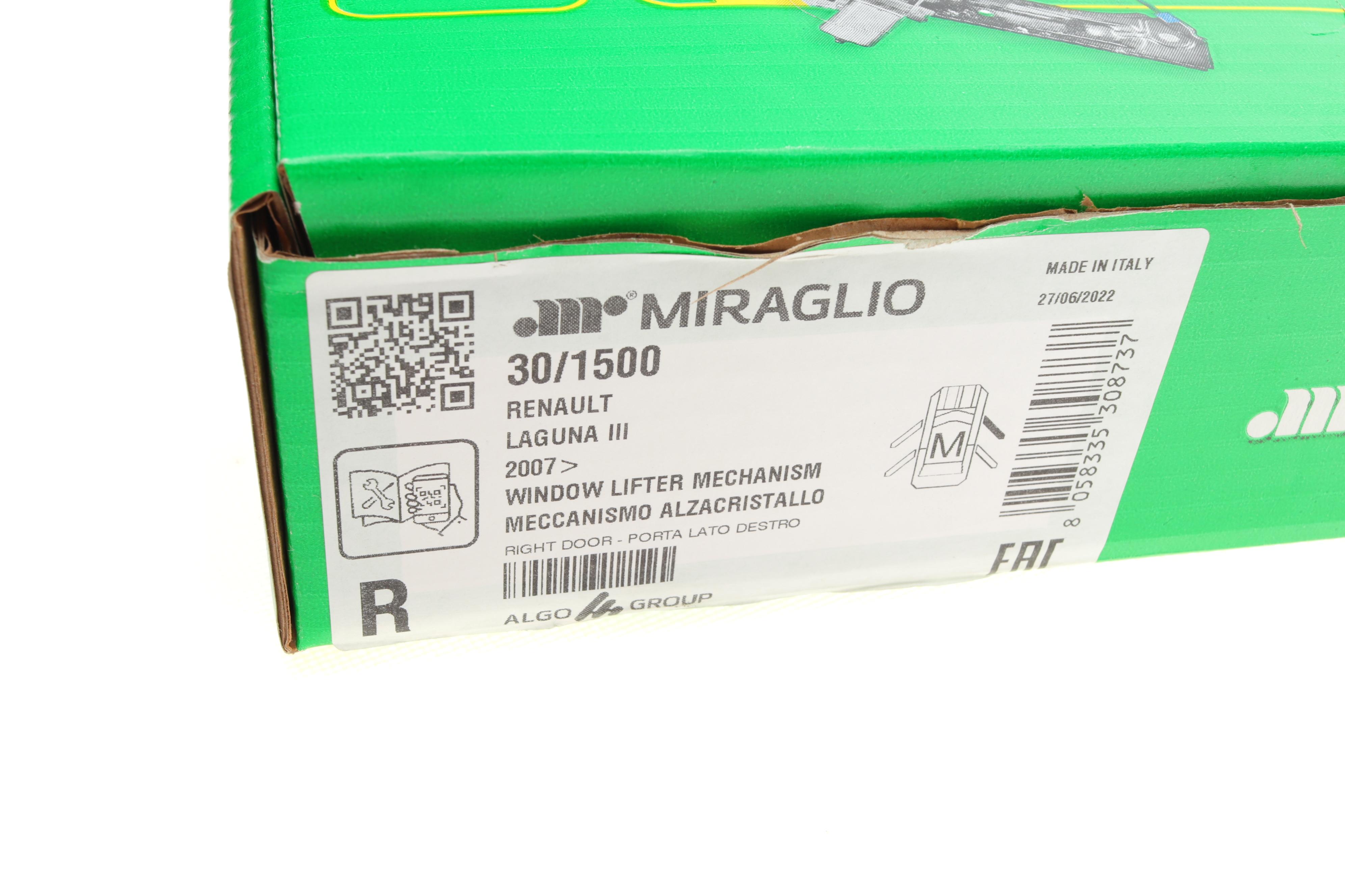 Склопідіймач (передній) Renault Laguna 07-15 (R) (електро) (без моторчика)