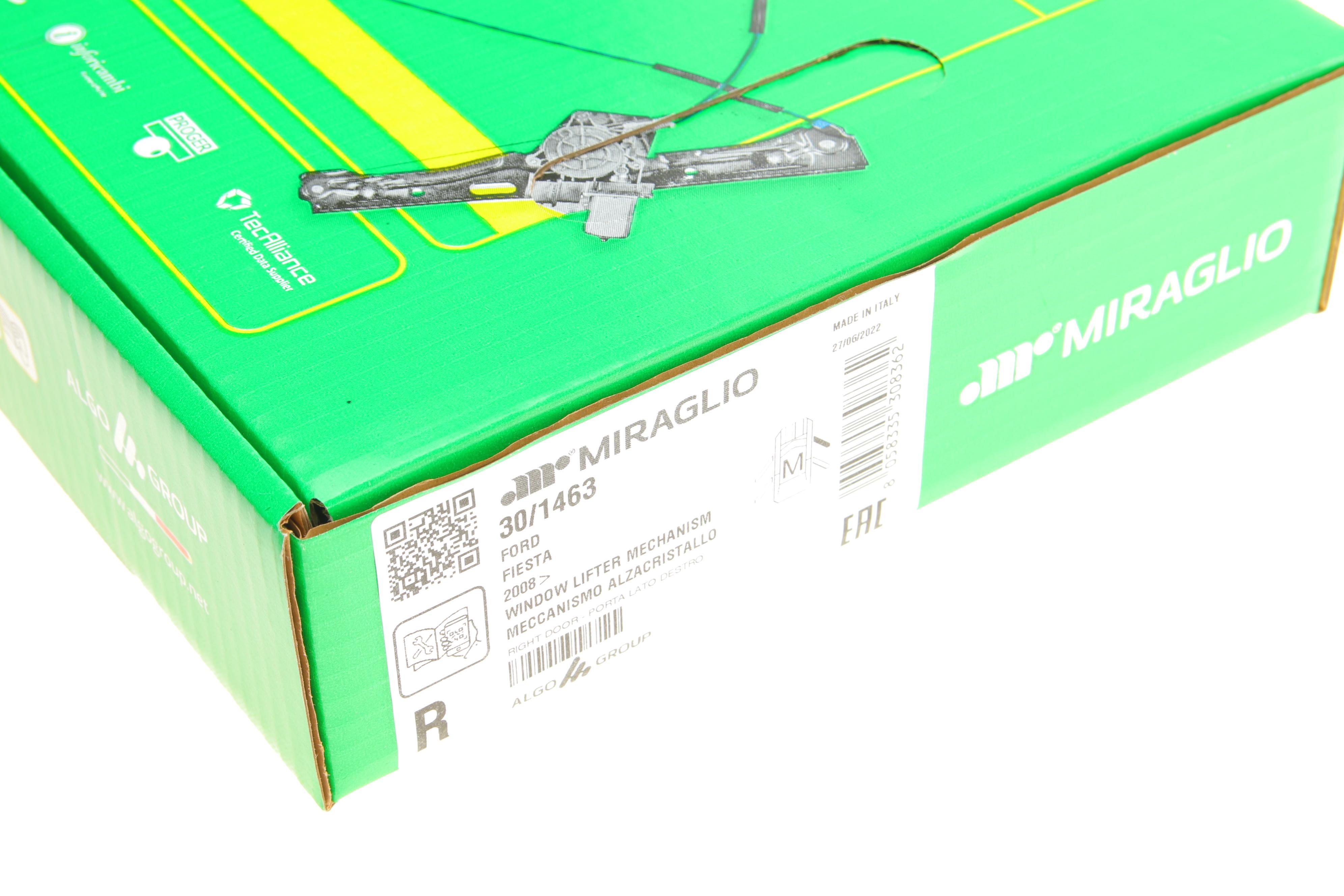 Склопідіймач (передній) Ford Fiesta 08- (R) (електро)(без моторчика)