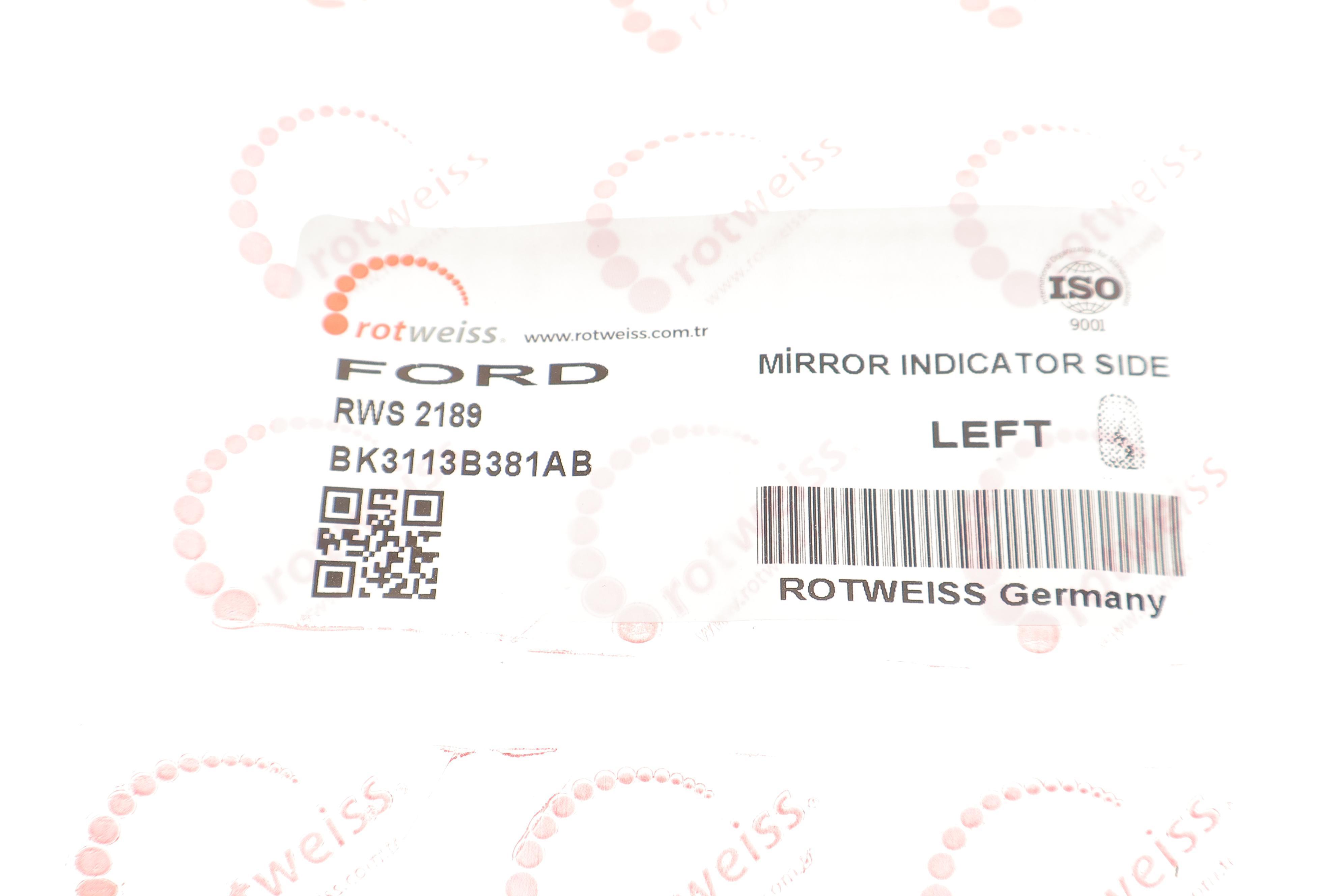 Повторювач повороту на дзеркало Ford Transit 14- (L) (білий)