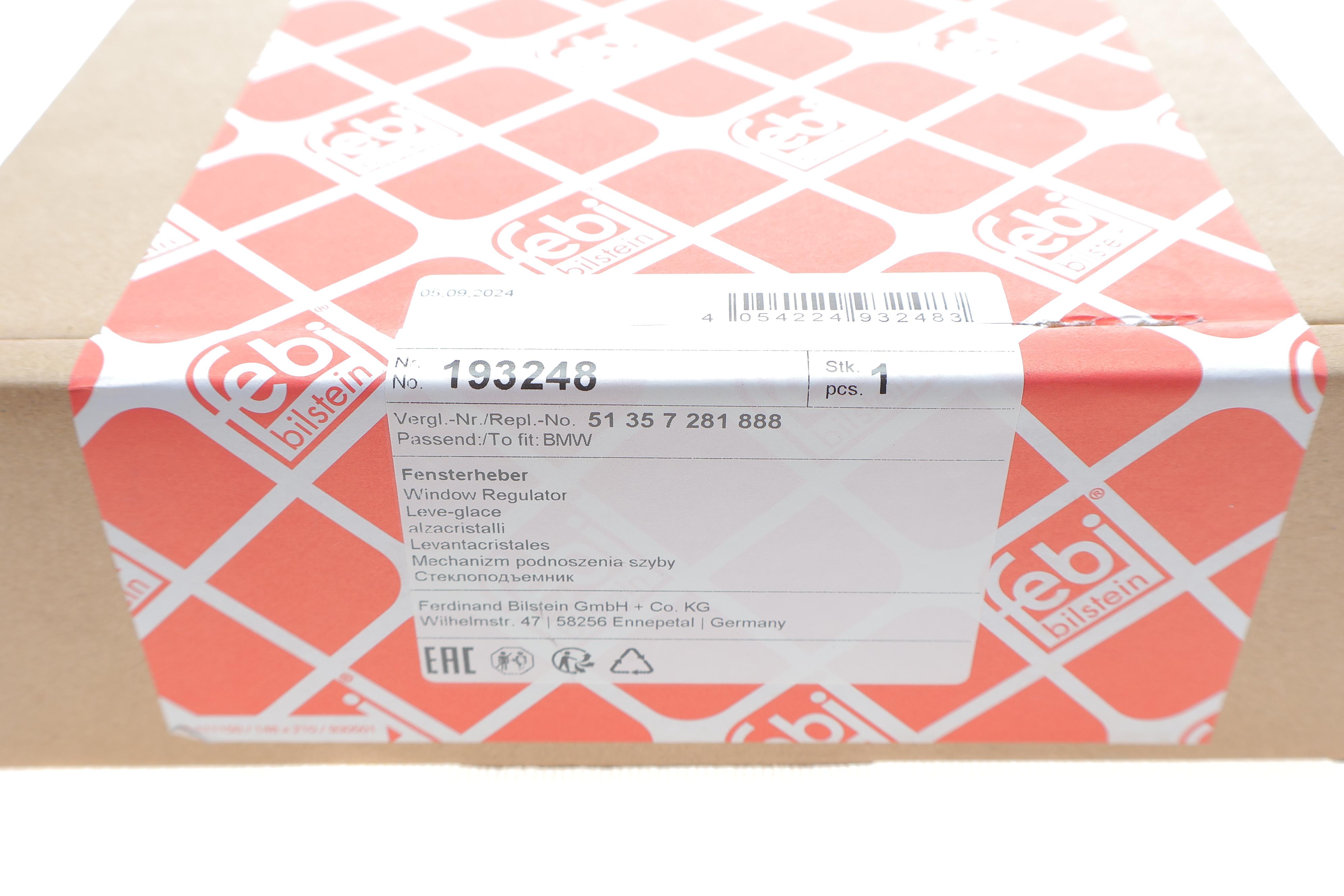 Склопідіймач (задній) BMW 3 (F30/F80) 11-18 (R) (електро) B38/B47/B48/B58/N47/N55/N57