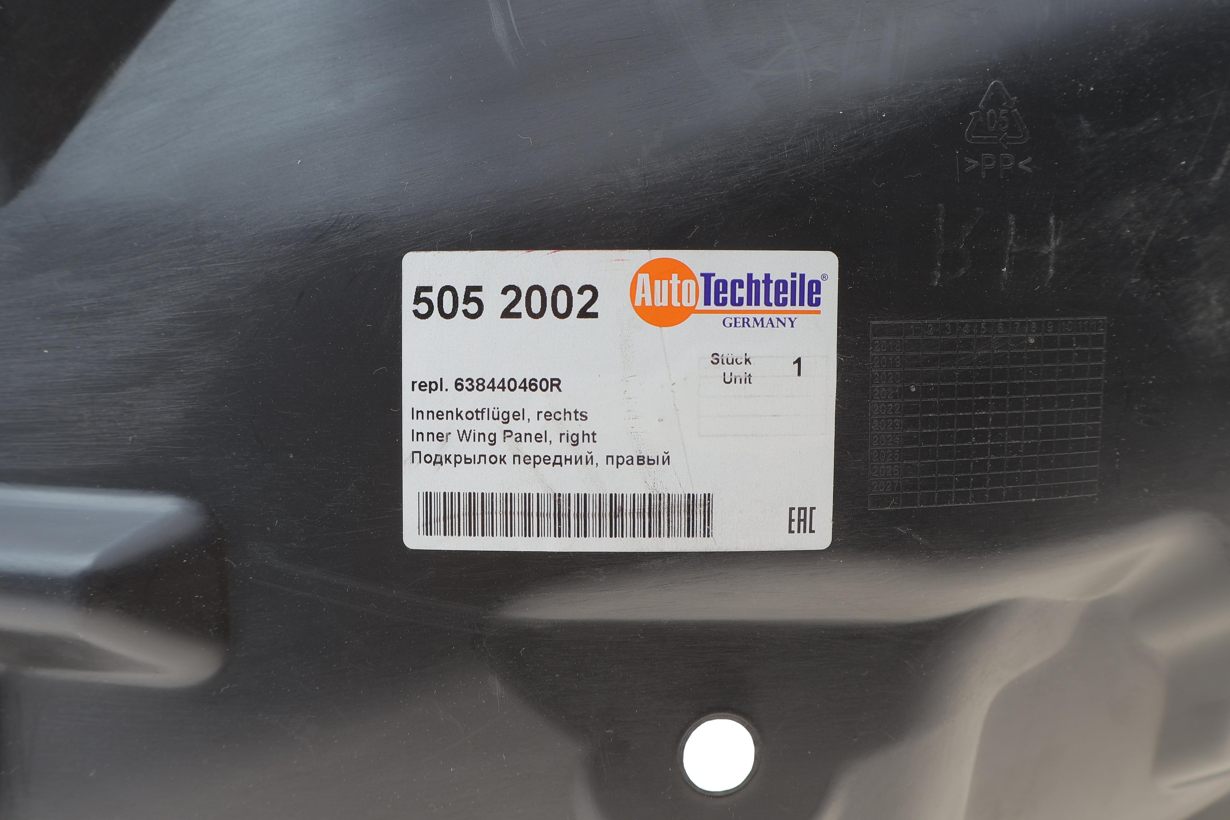 Підкрильник (передній/передня частина) Renault Megane IV 15- (R)