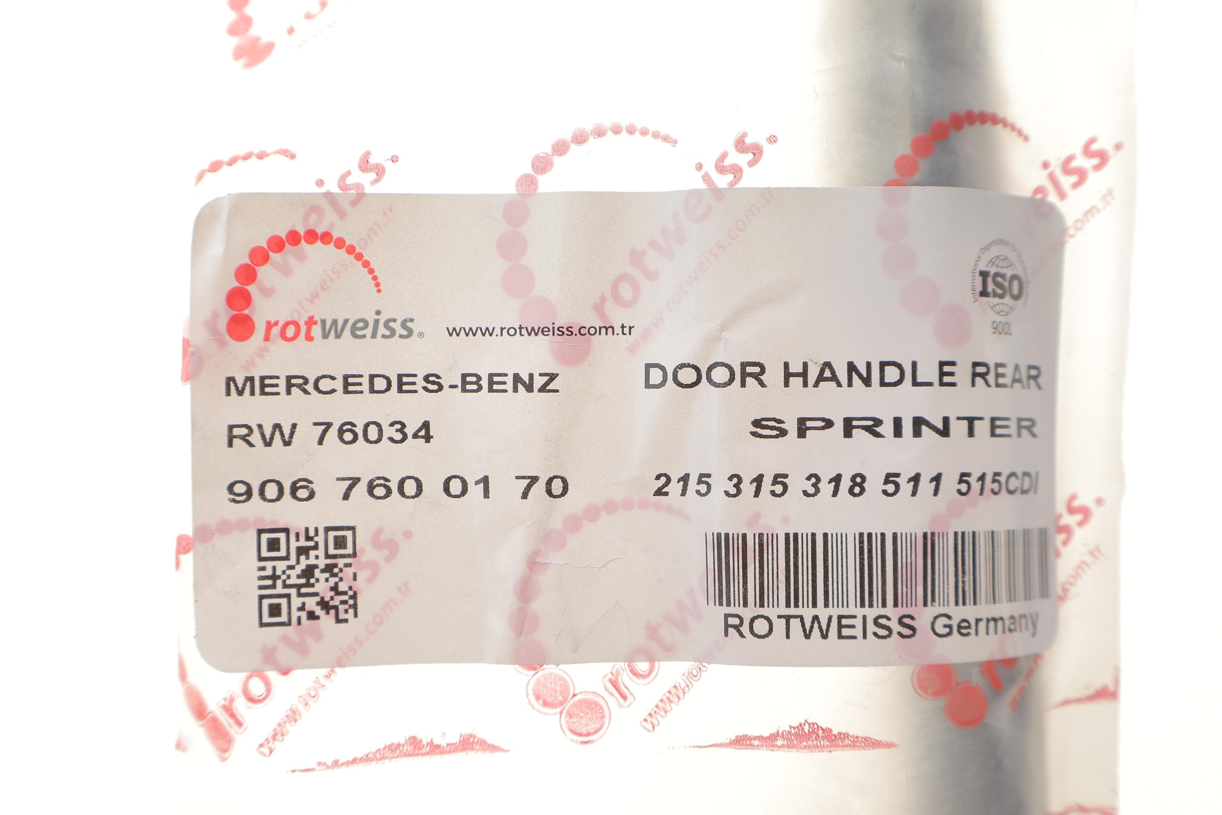 Ручка дверей (бічних і задньої/ззовні) (R) MB Sprinter 906 06- (9067600170)