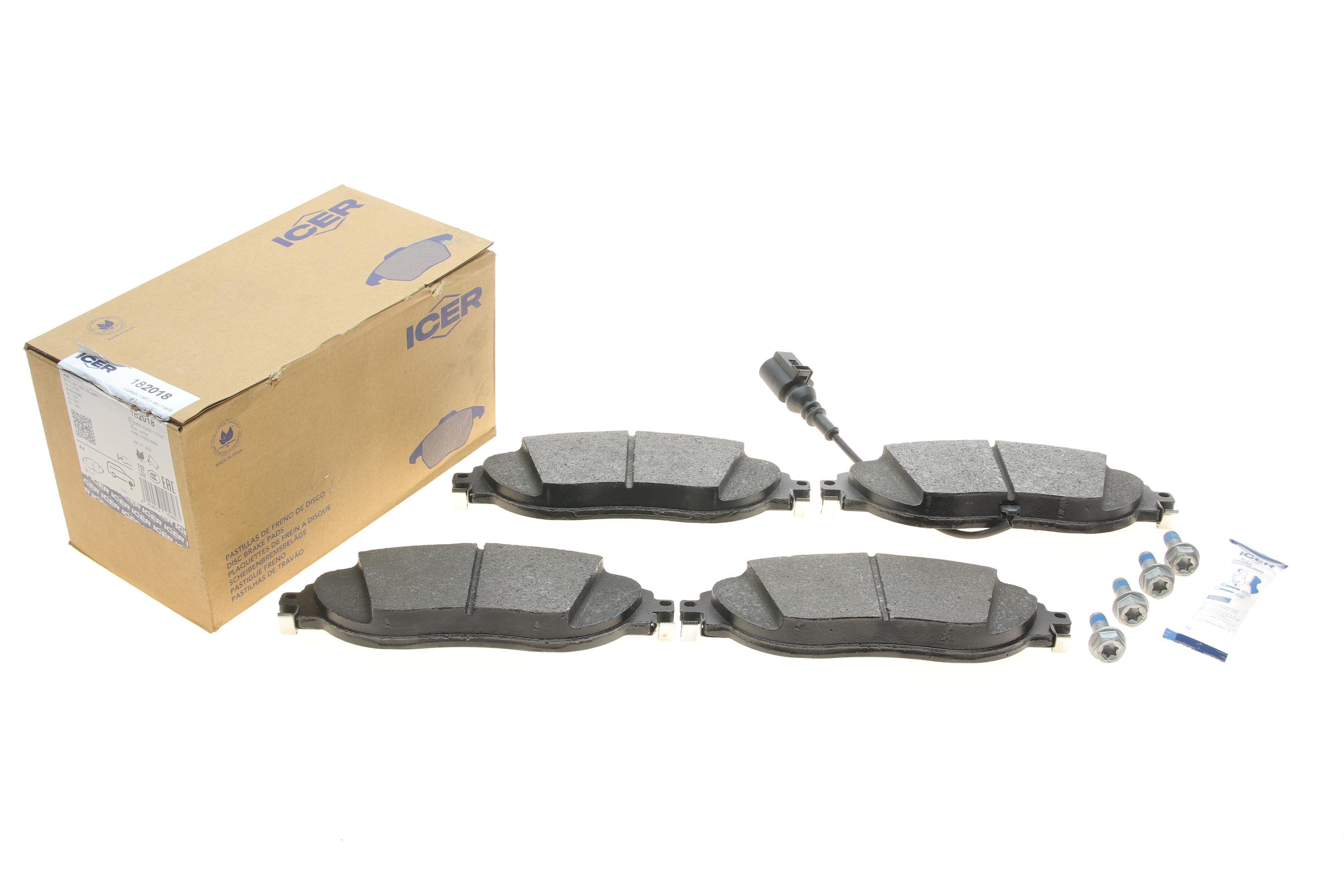 Колодки гальмівні (передні) Audi Q3 18-/A3/Skoda Octavia/VW Passat B6-B8/Golf/Tiguan 12- (+датчик)