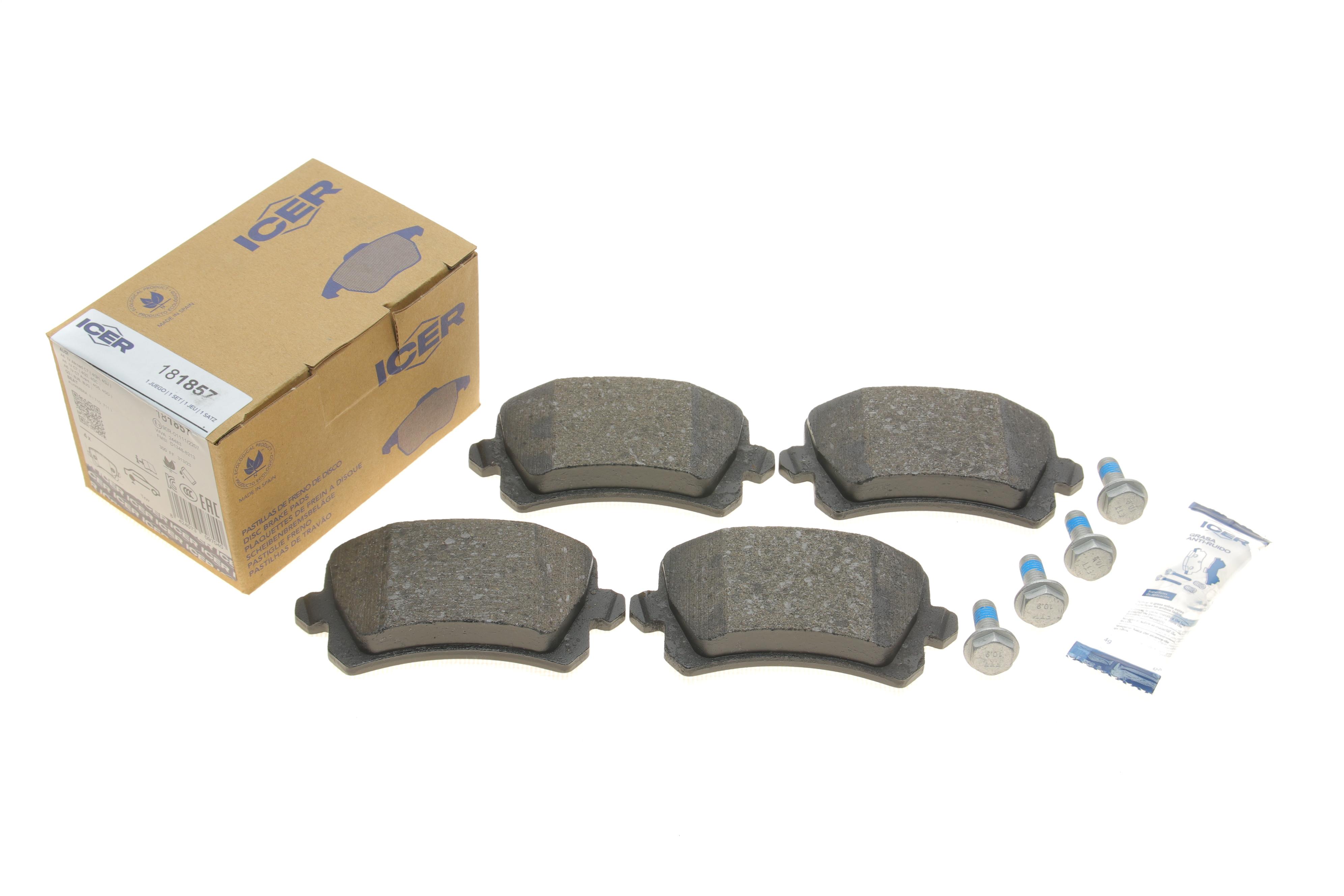 Колодки гальмівні (задні) Audi A6 05-18/Q3/Skoda Octavia 12-/VW Passat B6-B8/Tiguan 05-/Sharan 10-