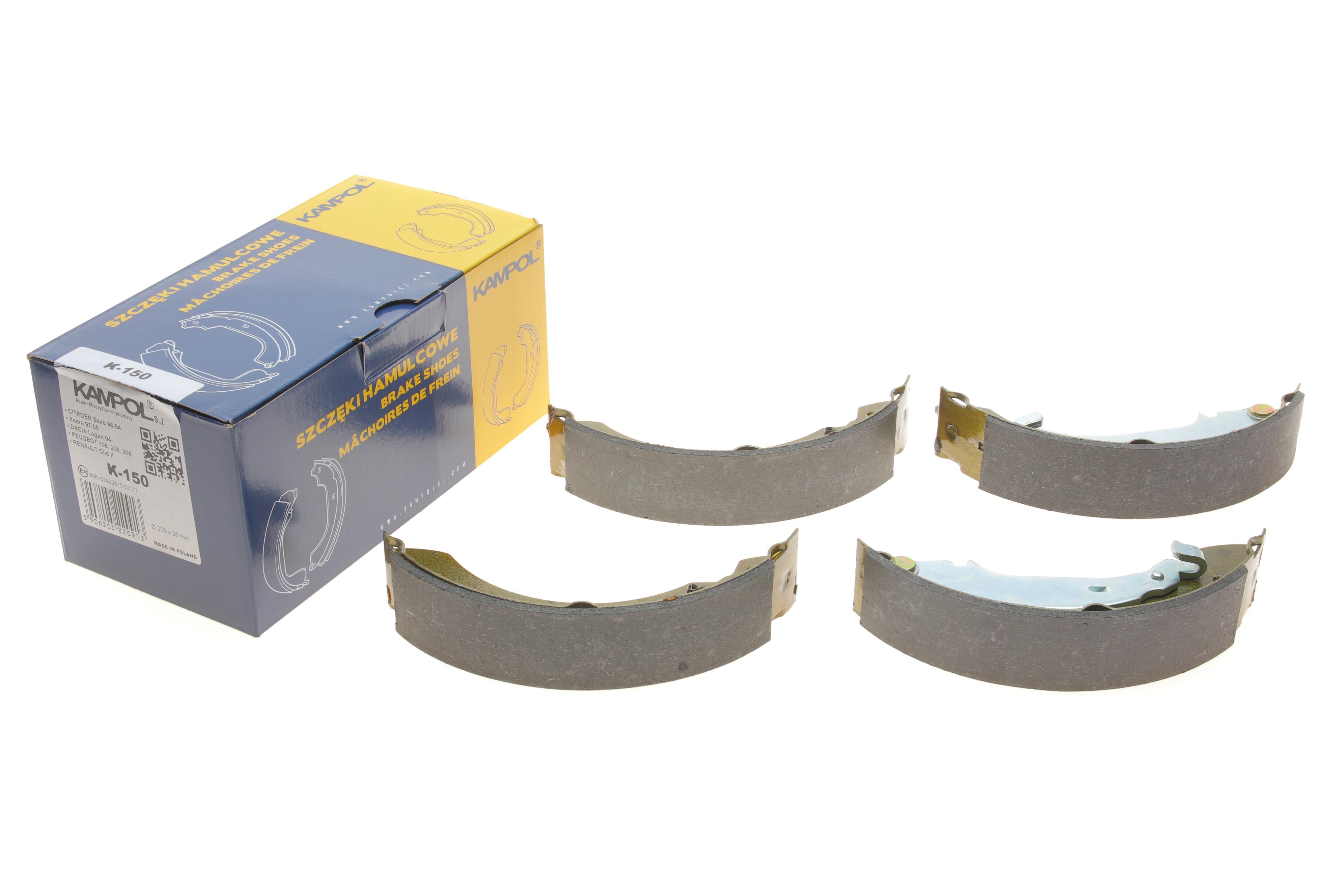 Колодки гальмівні (задні) Peugeot 106/206/306/Renault Clio/Laguna 93- (барабанні) (203x38) (Lucas)