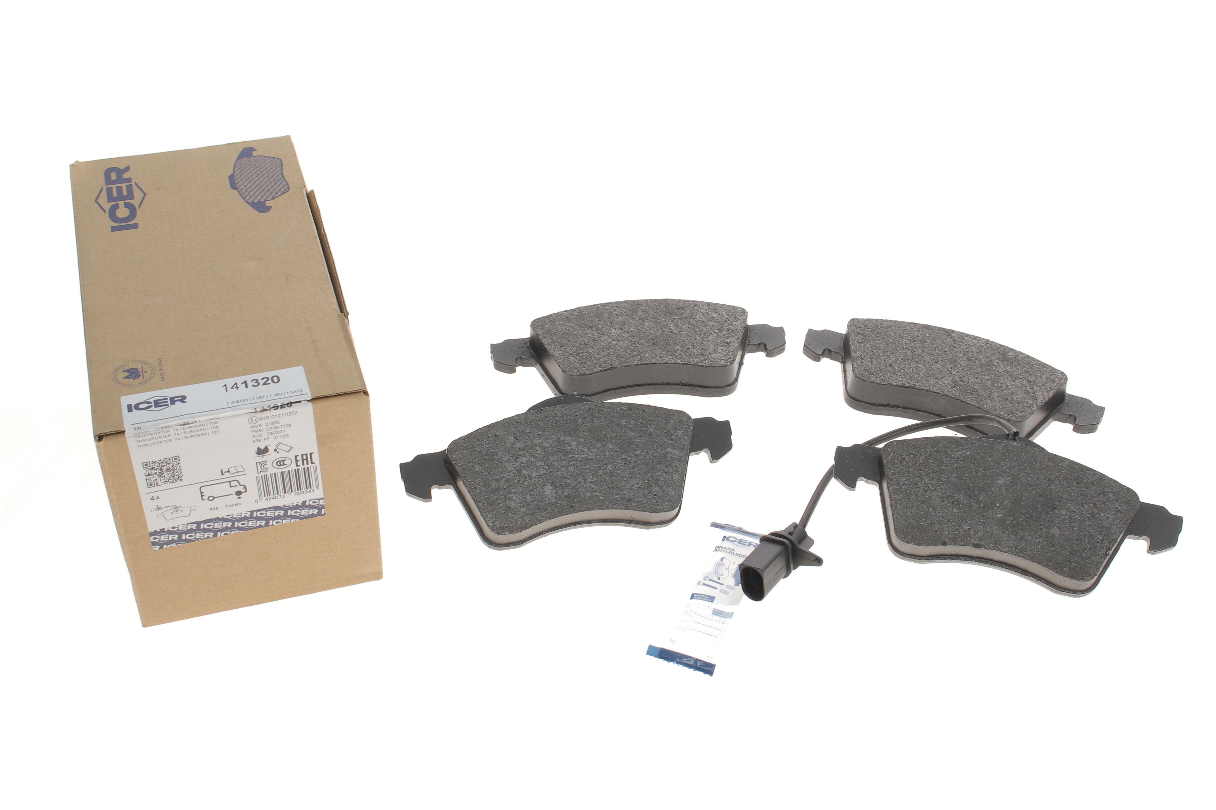 Колодки гальмівні (передні) VW T4 90-03 R15 (+датчик)