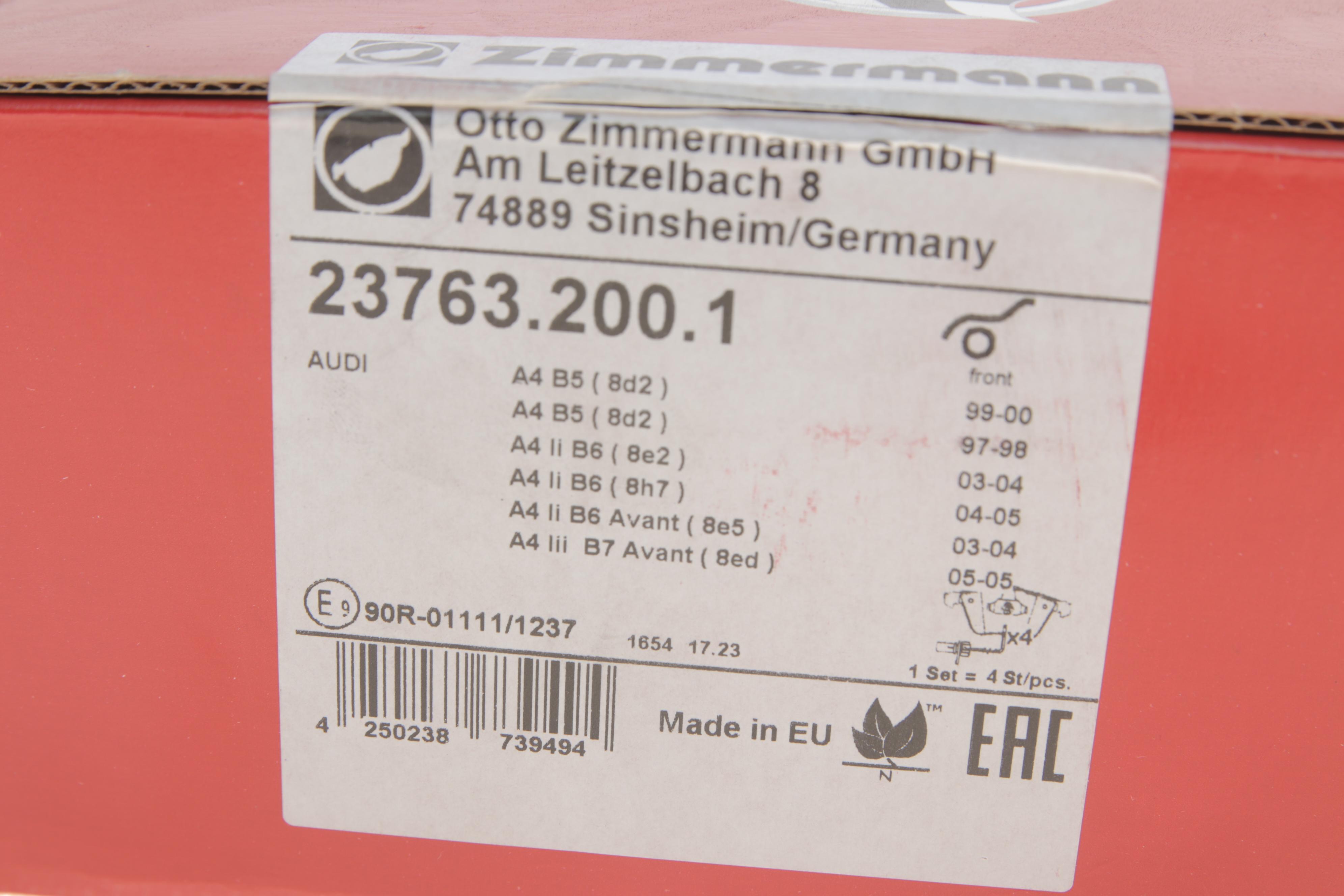 Колодки гальмівні (передні) Audi A4/A6/A8 02- (Ate-Teves) (з датчиками)