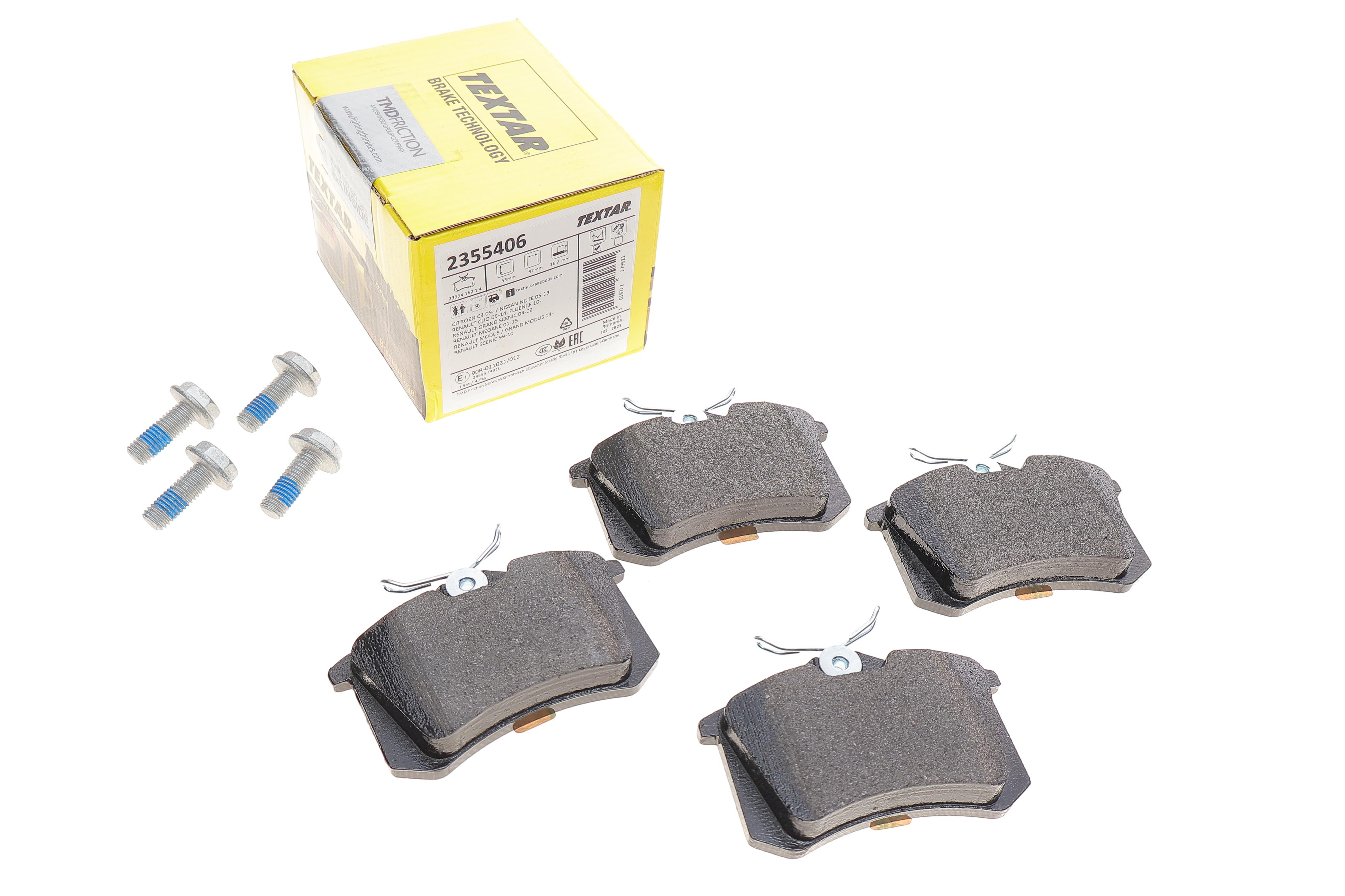 Колодки гальмівні (задні) Citroen C3/C4 09-/Renault Scenic/Megane 99- (87x53x16.2) (Lucas)