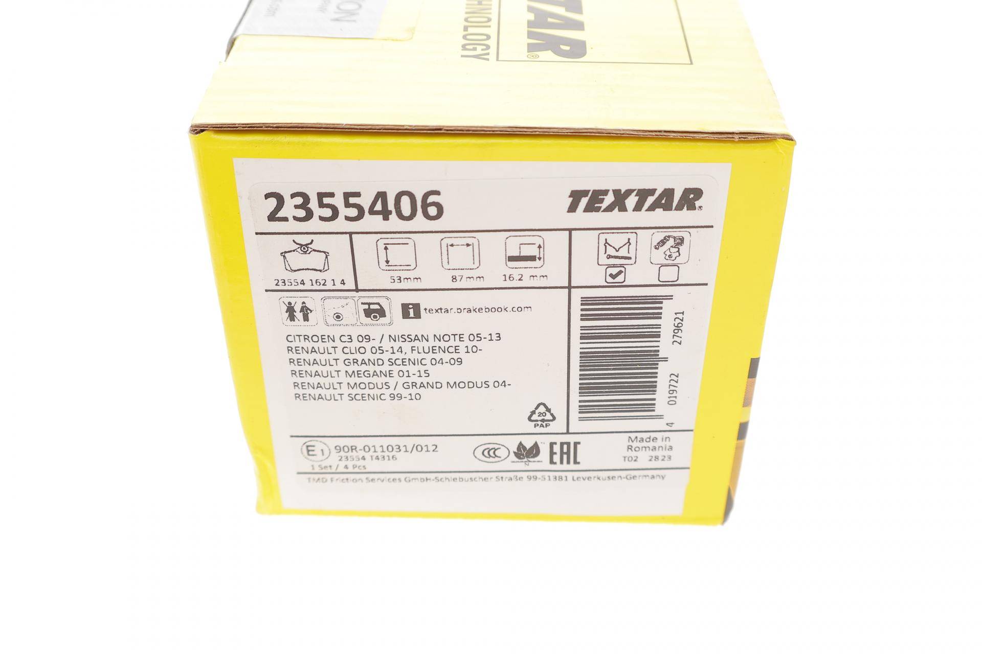 Колодки гальмівні (задні) Citroen C3/C4 09-/Renault Scenic/Megane 99- (87x53x16.2) (Lucas)