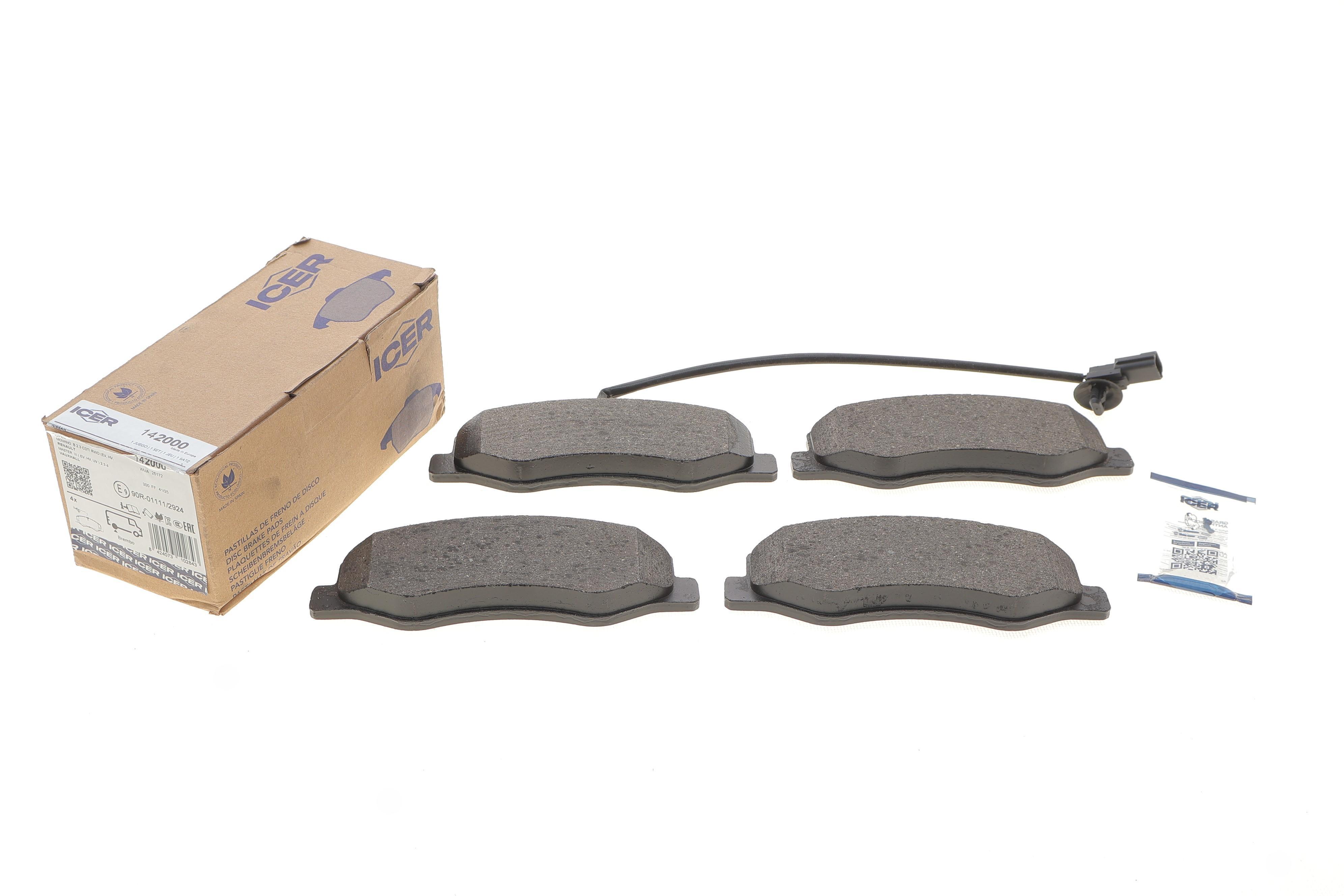 Колодки гальмівні (задні) Renault Master III/Opel Movano B/Nissan NV400 10- (+датчик)(спарка)