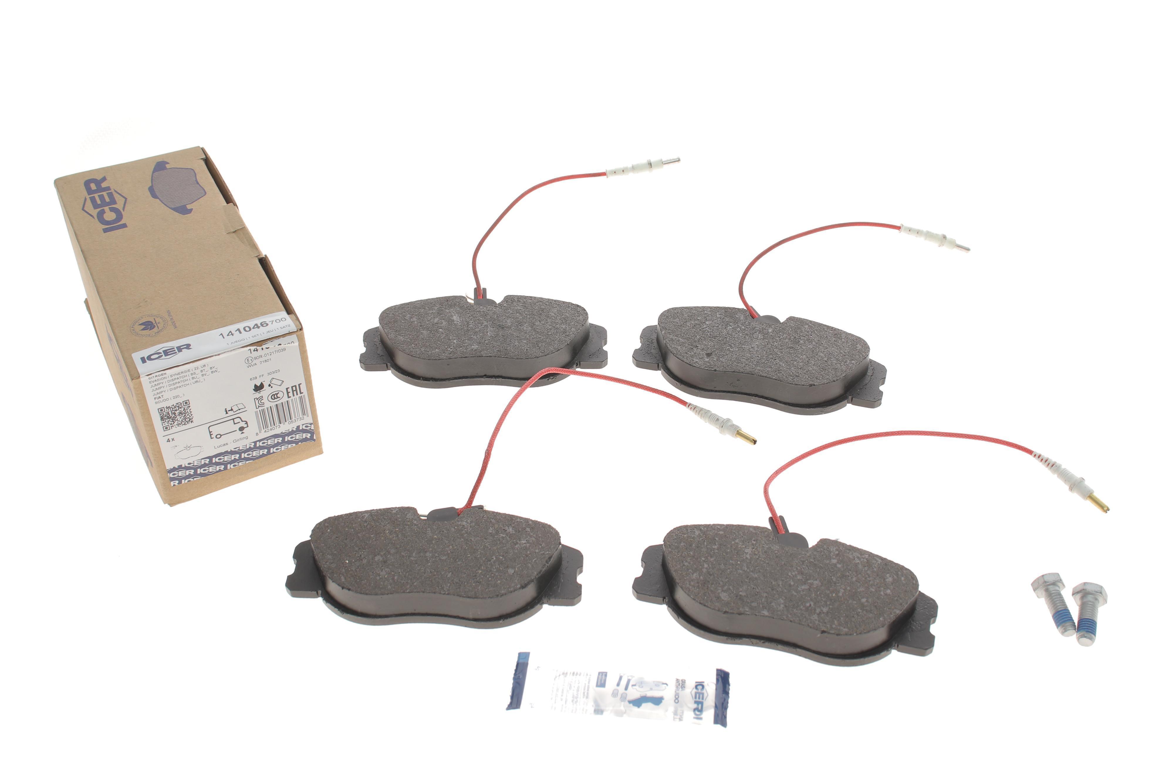 Колодки гальмівні (передні) Citroen Jumpy/Evasion/Fiat Scudo/Peugeot Expert/806 95-06 (+датчики)