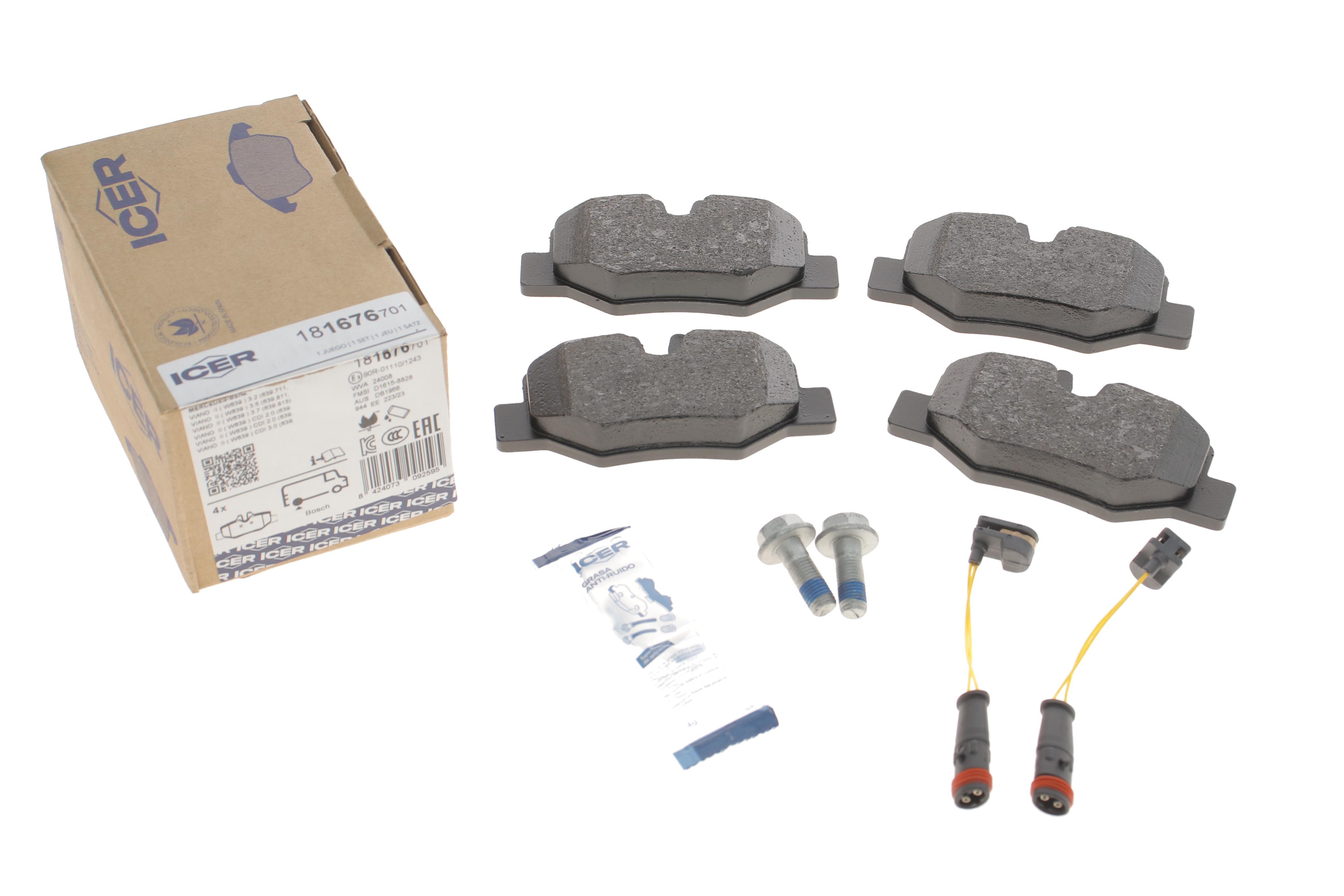 Колодки гальмівні (задні) MB Vito/Viano (W639) 03- (+датчики)