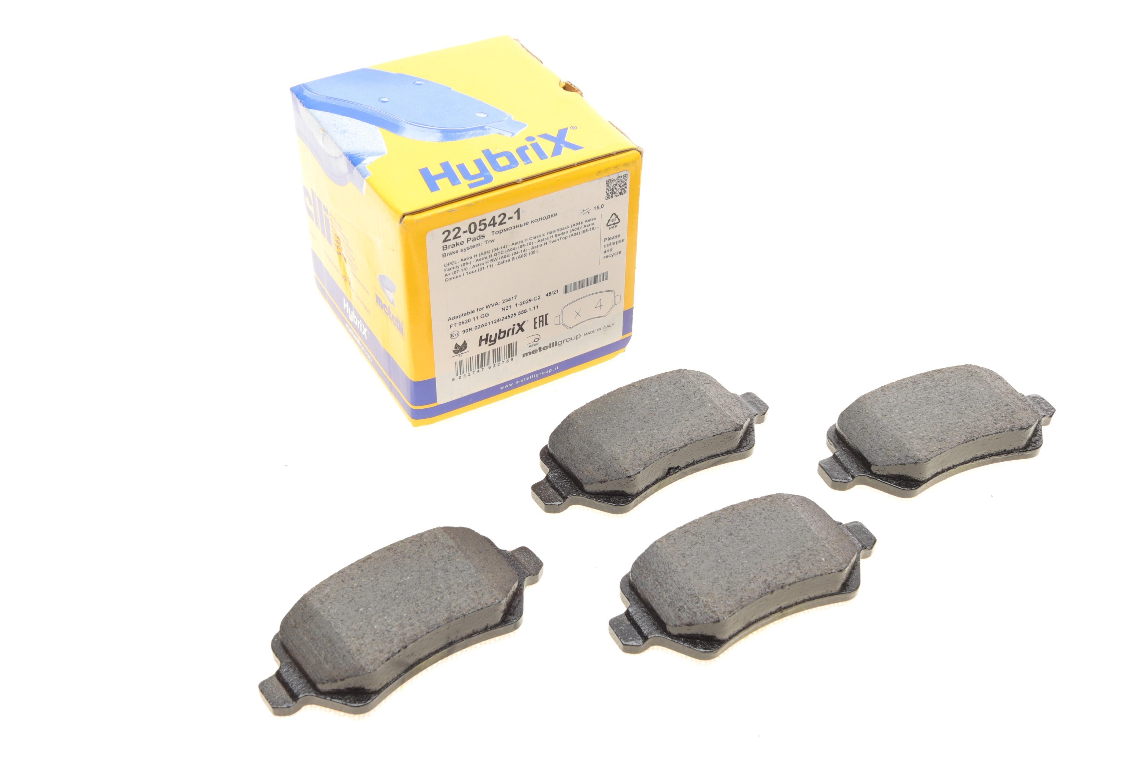 Колодки гальмівні (задні) Opel Astra H 04-/Combo 01-/Zafira B 05-15