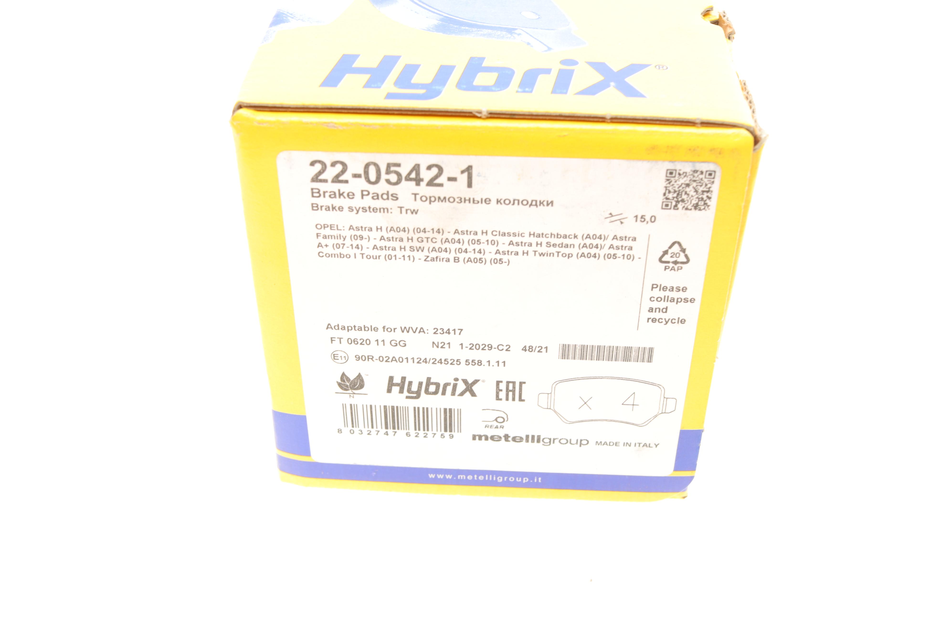 Колодки гальмівні (задні) Opel Astra H 04-/Combo 01-/Zafira B 05-15