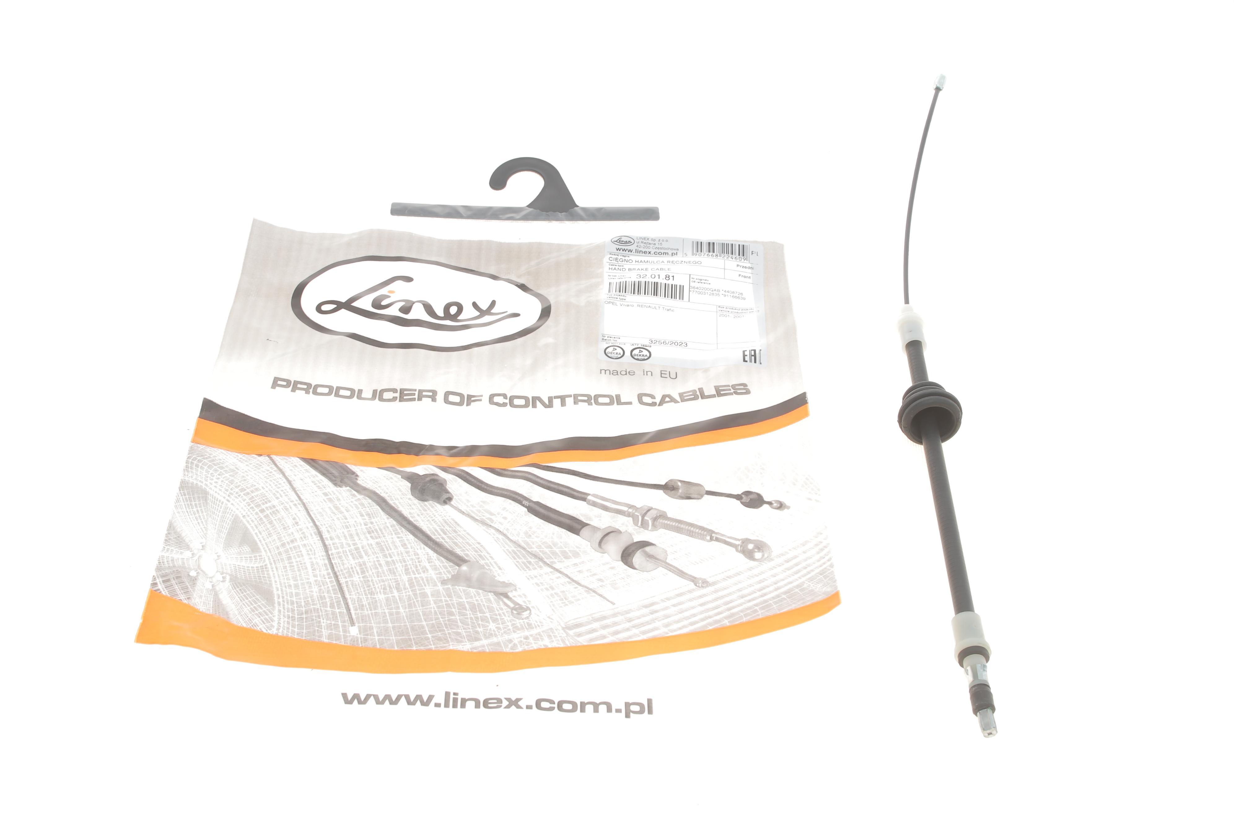 Трос ручника (передній) Renault Trafic/Opel Vivaro 01-
