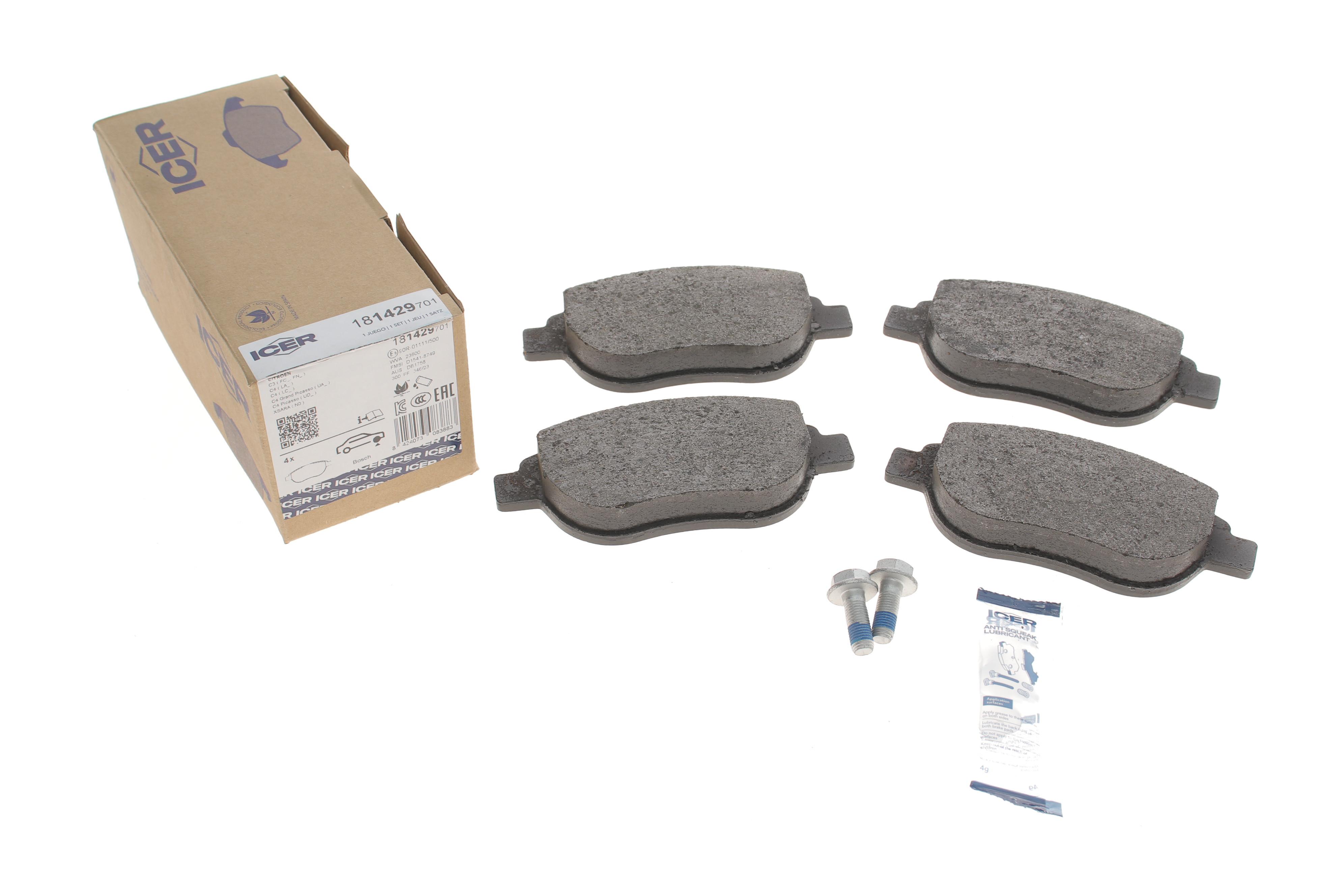 Колодки гальмівні (передні) Citroen C3/C4 02-/Berlingo/Peugeot 307 98-11/Partner 01-08/207 06-15