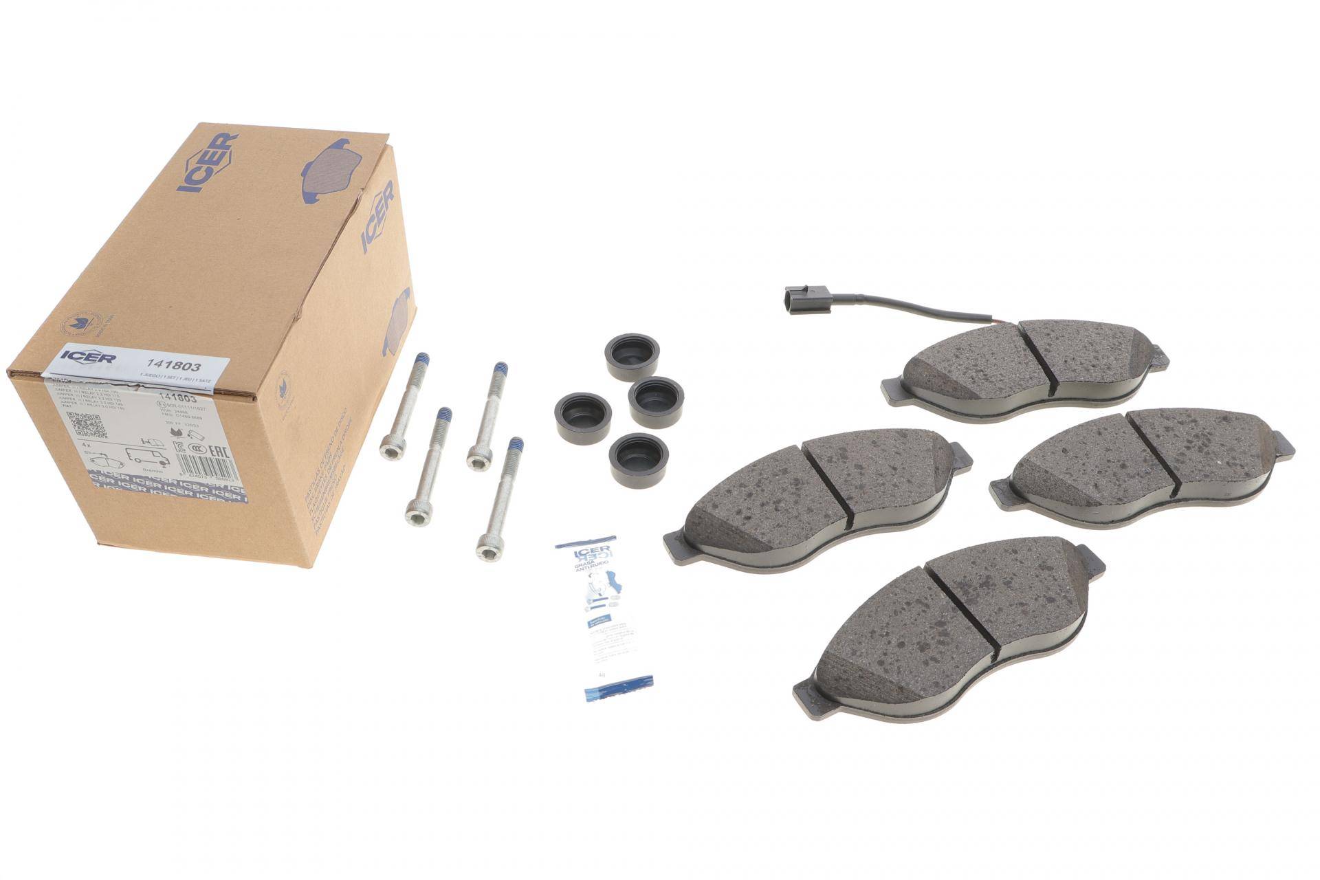 Колодки гальмівні (передні) Citroen Jumper/Fiat Ducato/Peugeot Boxer 06- (+датчик)